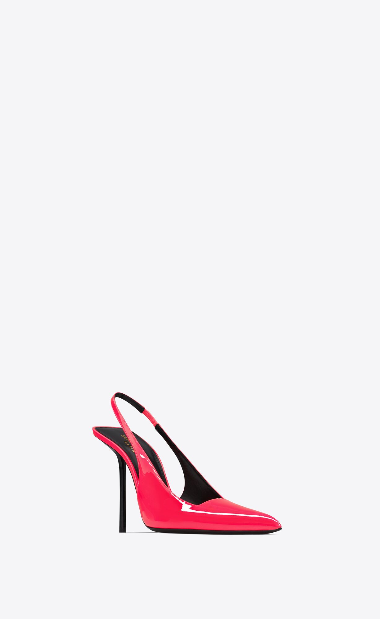 YSL Kiss Slingback Pumps In Patent Leather Rose Fluo | AQHGC3214