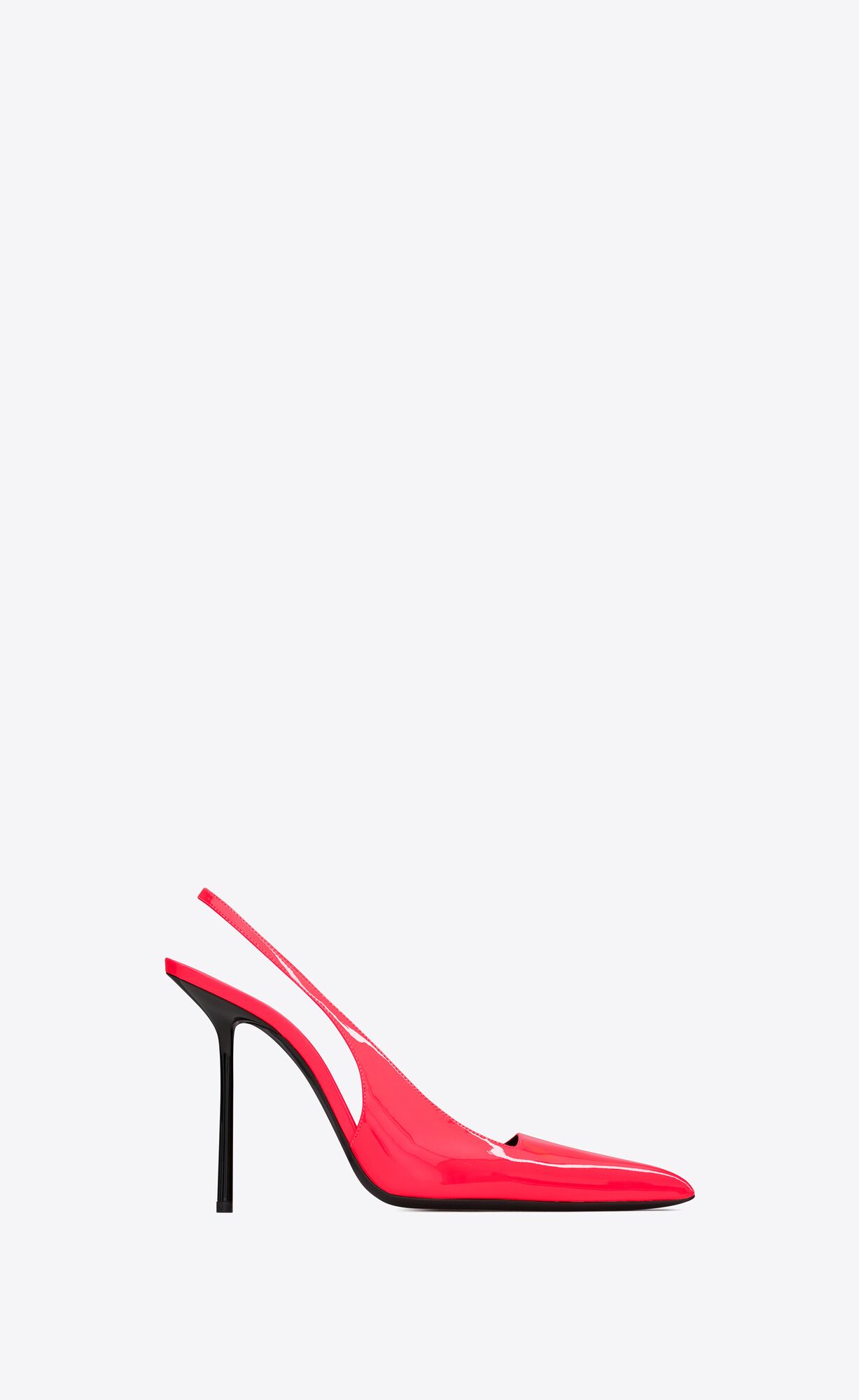 YSL Kiss Slingback Pumps In Patent Leather Rose Fluo | AQHGC3214