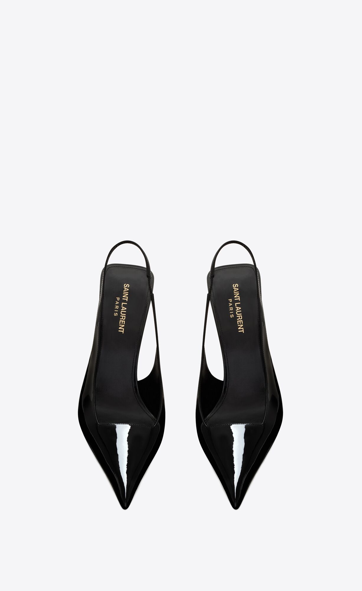 YSL Kiss Slingback Pumps In Patent Leather Black | FVNQZ8017