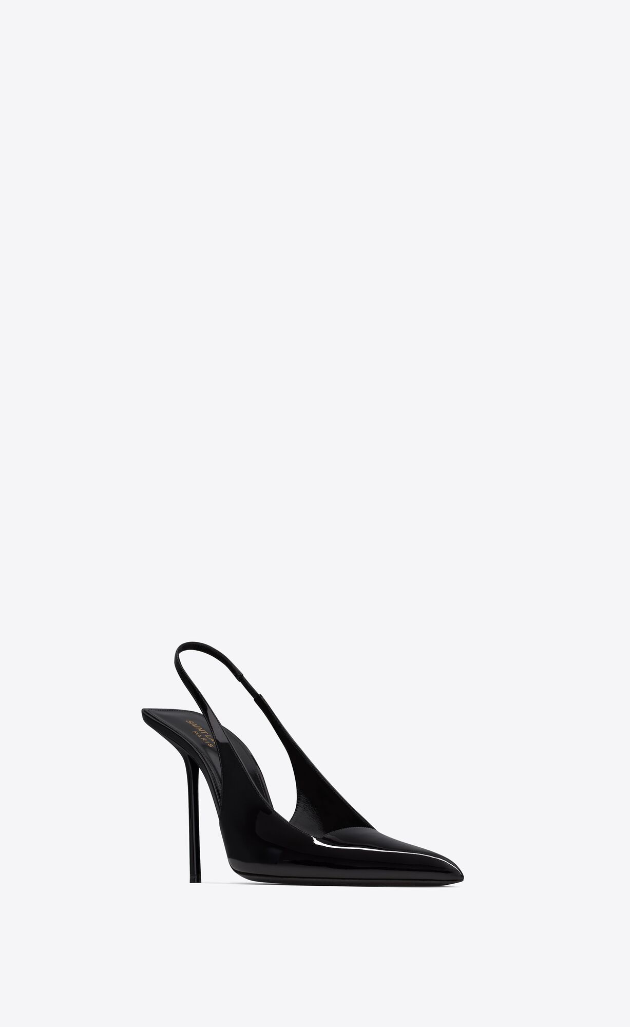 YSL Kiss Slingback Pumps In Patent Leather Black | FVNQZ8017