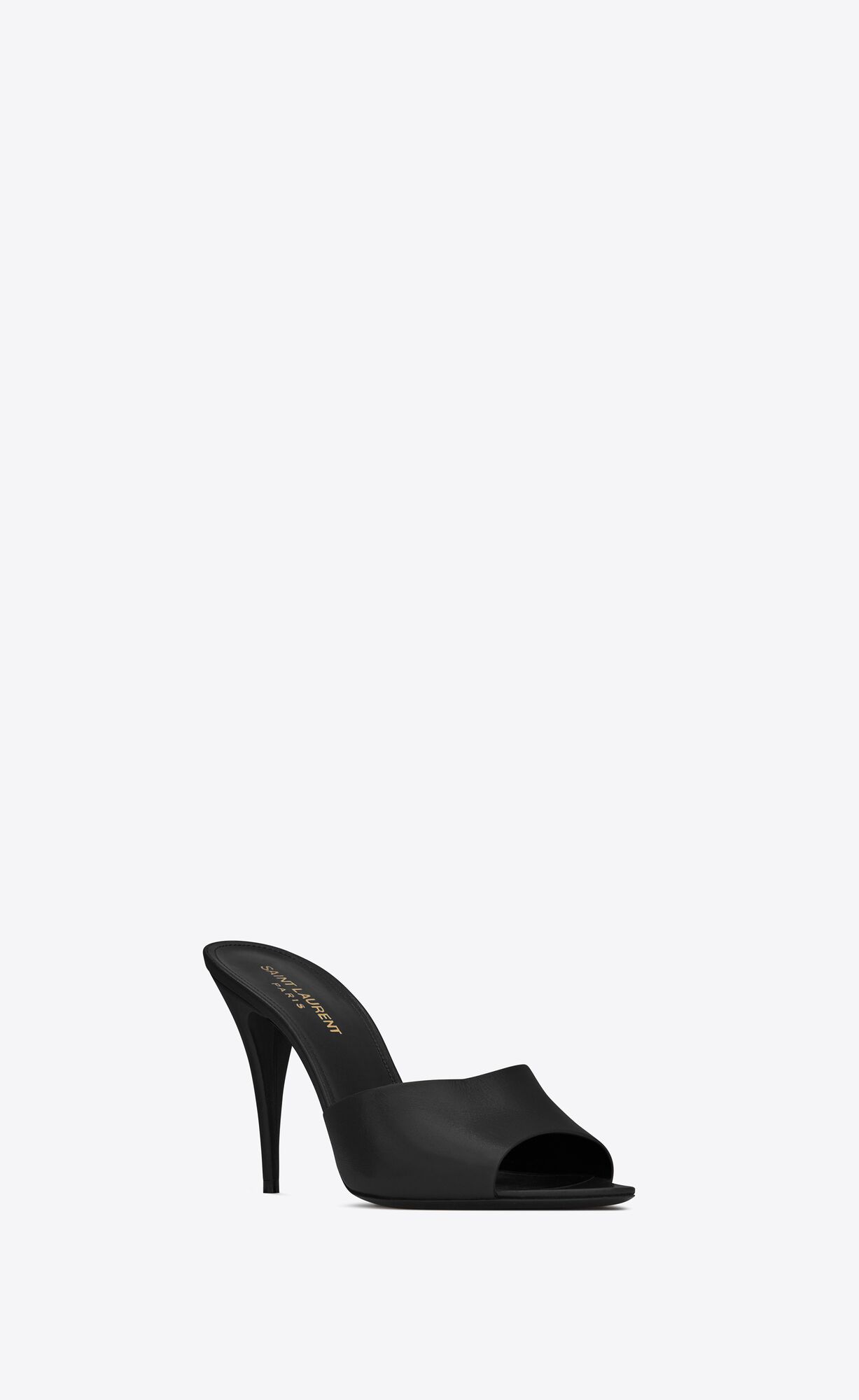 YSL La 16 Mules In Smooth Leather Black | DUWKC5418