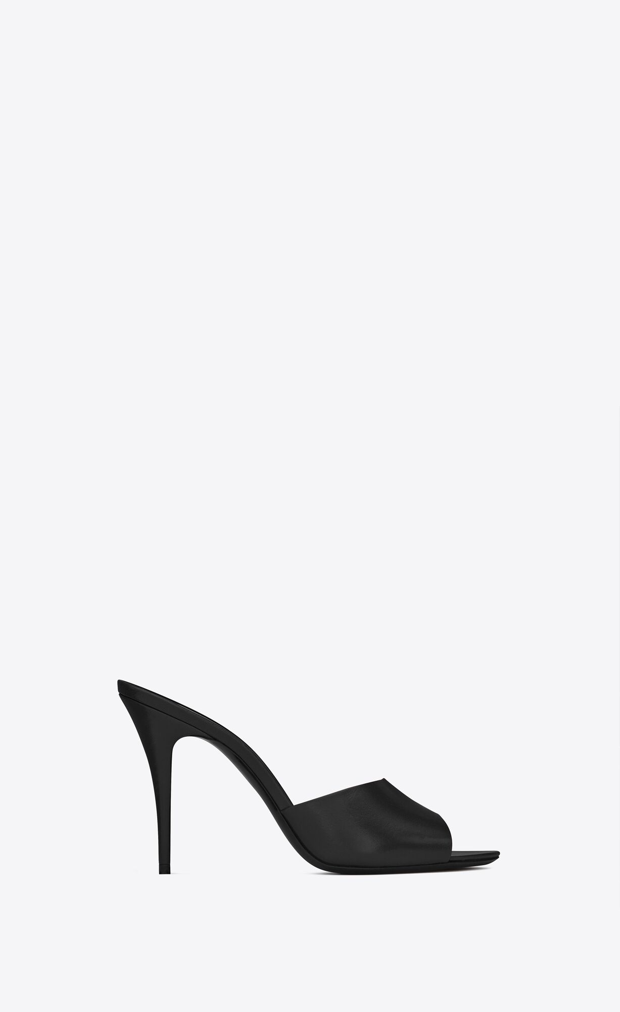 YSL La 16 Mules In Smooth Leather Black | DUWKC5418