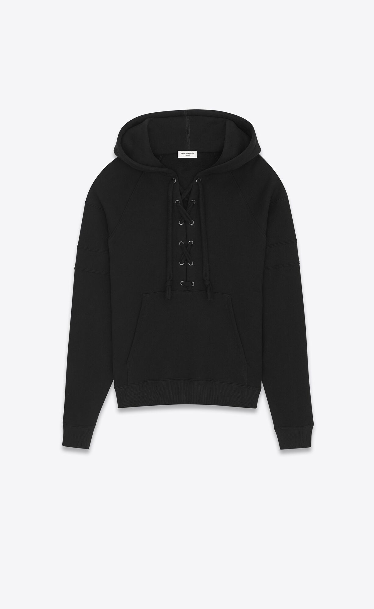 YSL Laced Raglan Hoodie Black | WVENZ7659