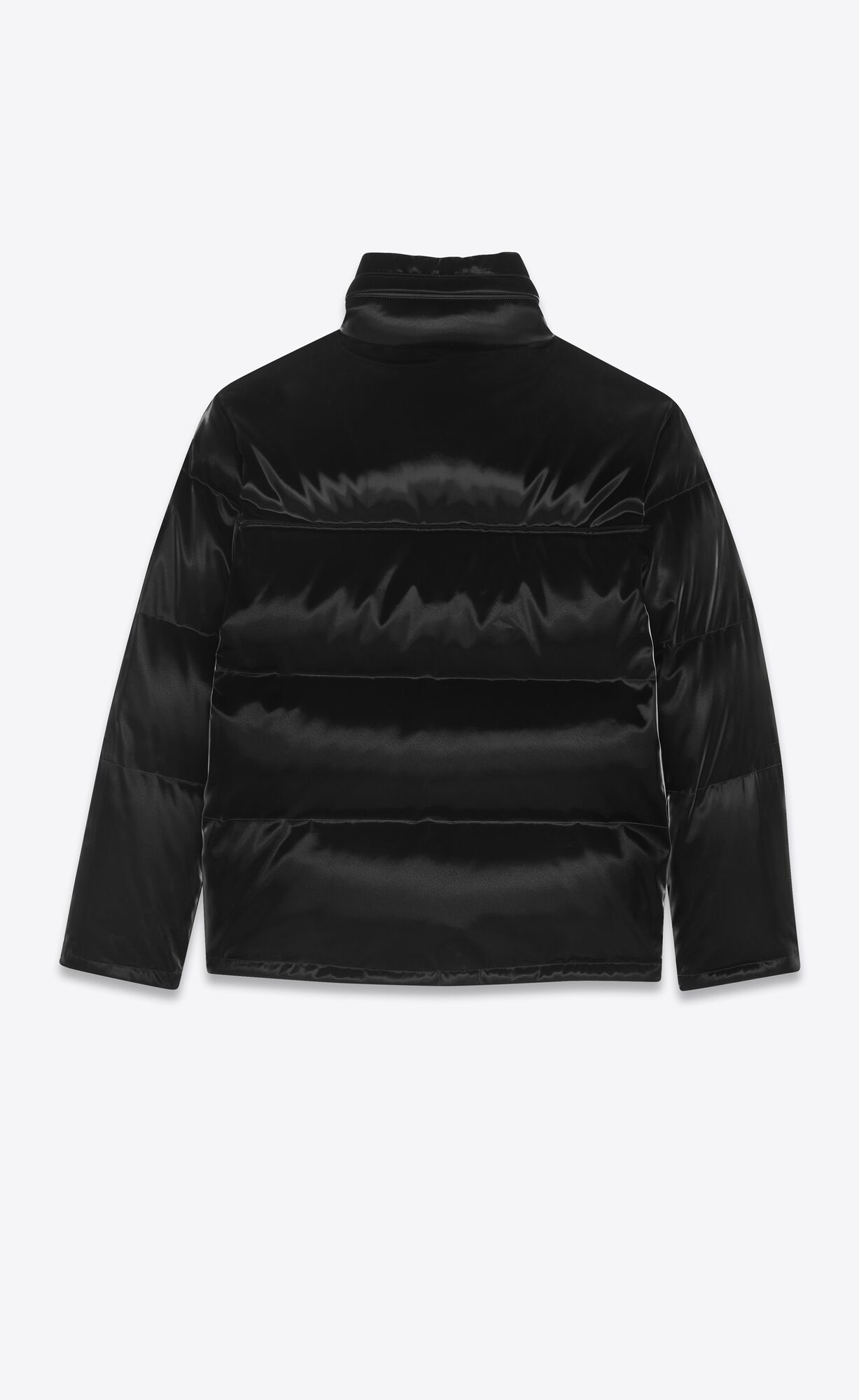 YSL Lacquered-effect Oversized Down Jacket Noir | REBHN6859