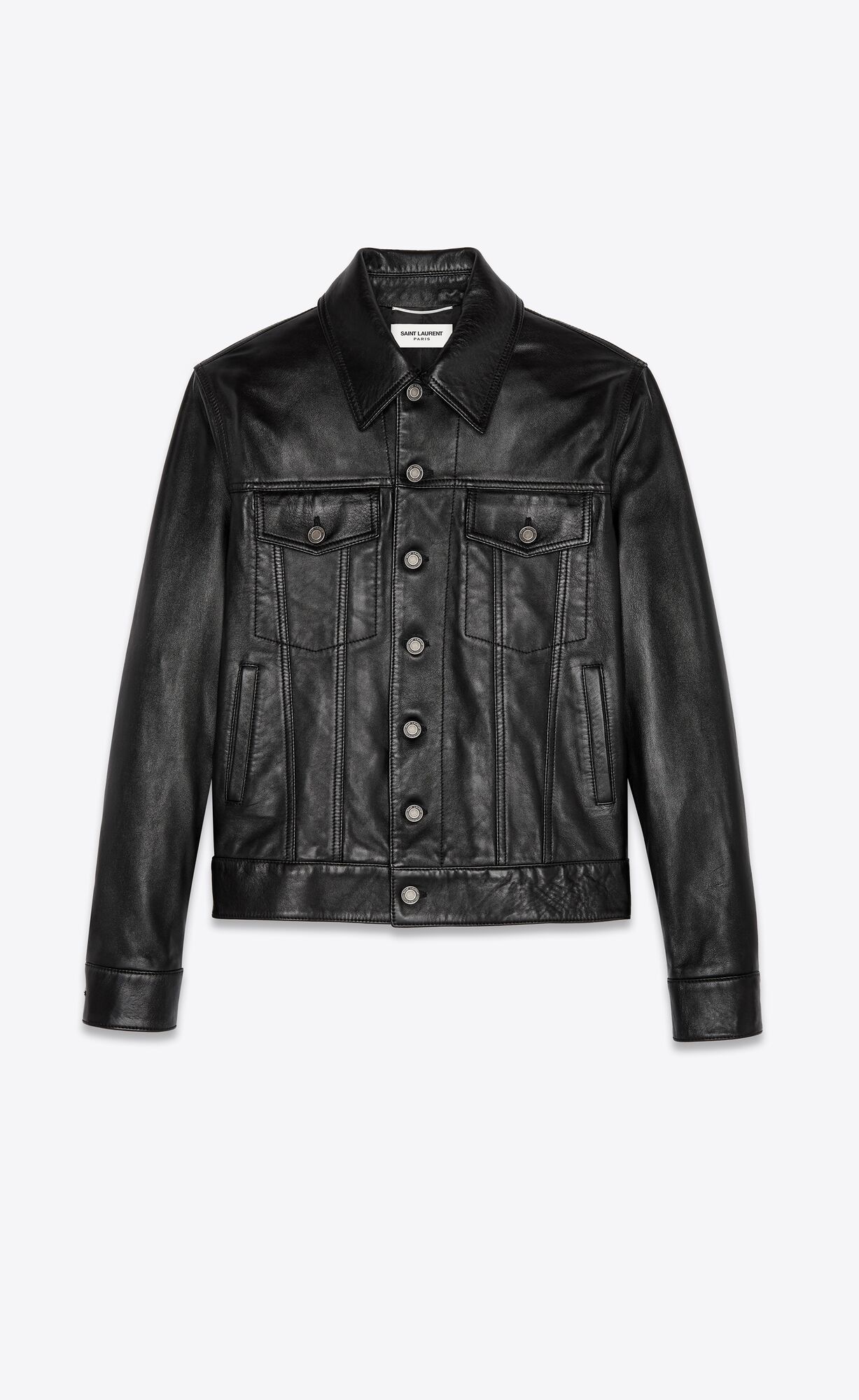 YSL Lambskin Denim Jacket Black | YKCFL6509