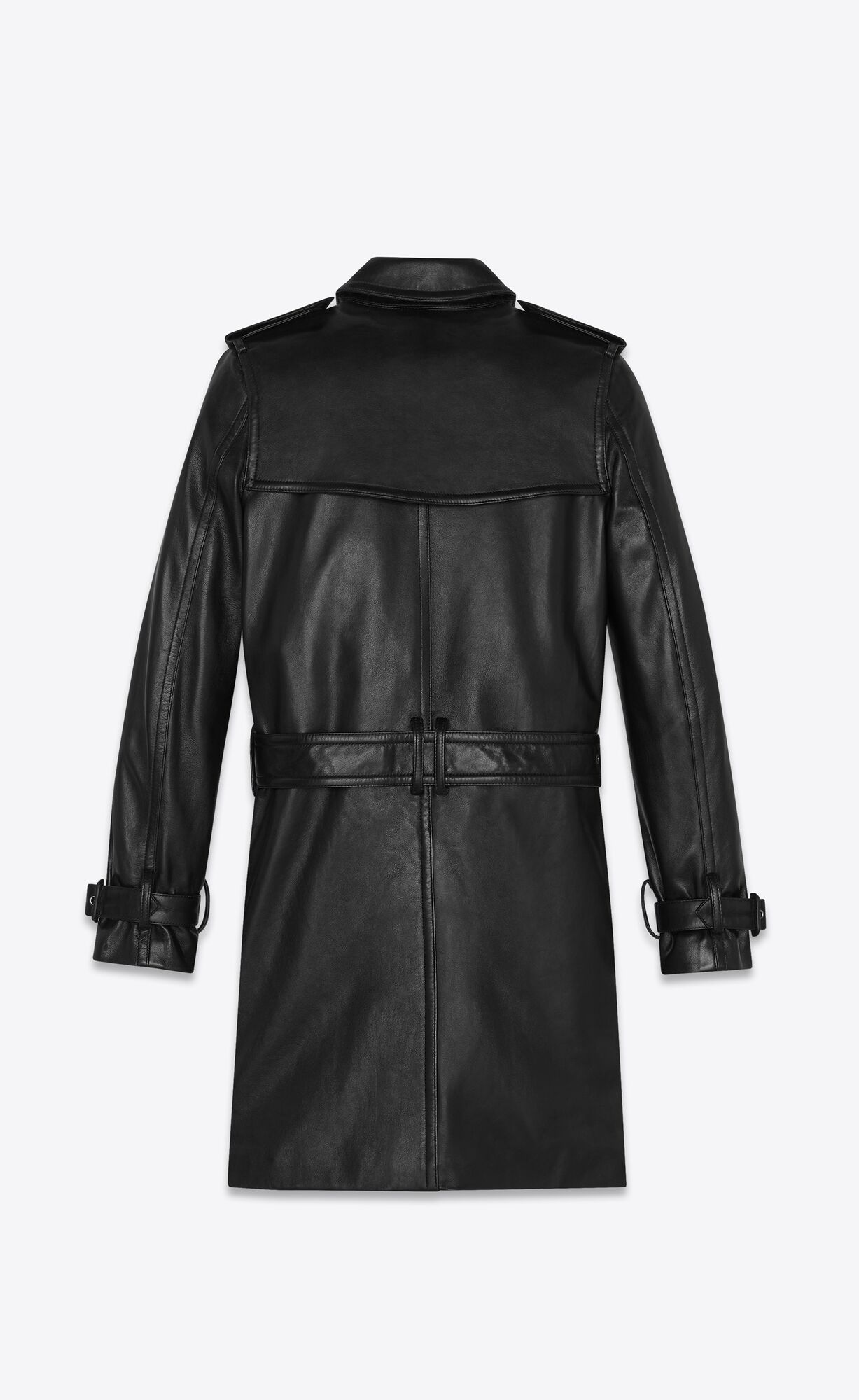 YSL Lambskin Trench Coat Black | DCUJQ8094