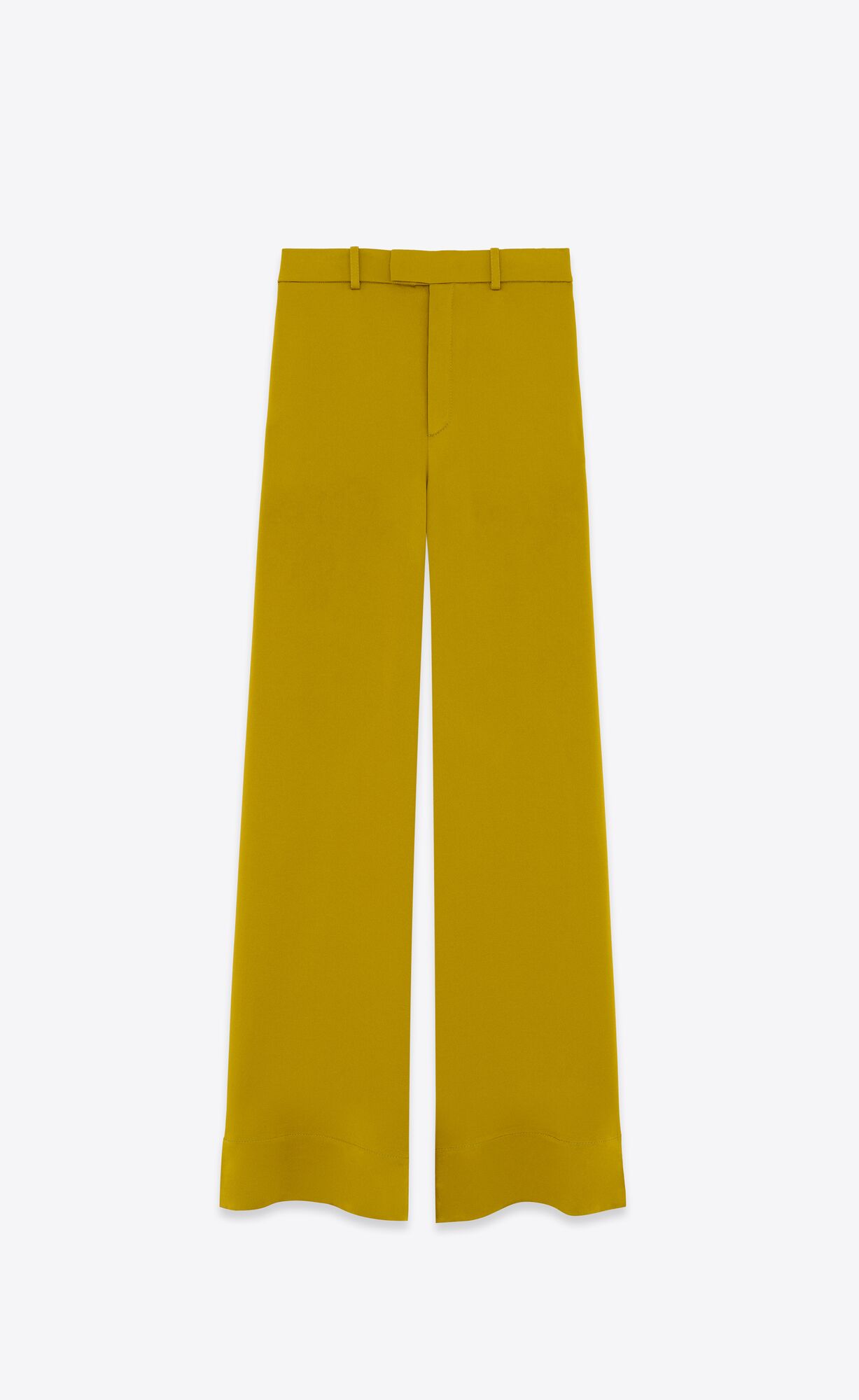 YSL Large Pants In Crepe Satin Vert Mousse | TXCDL1785