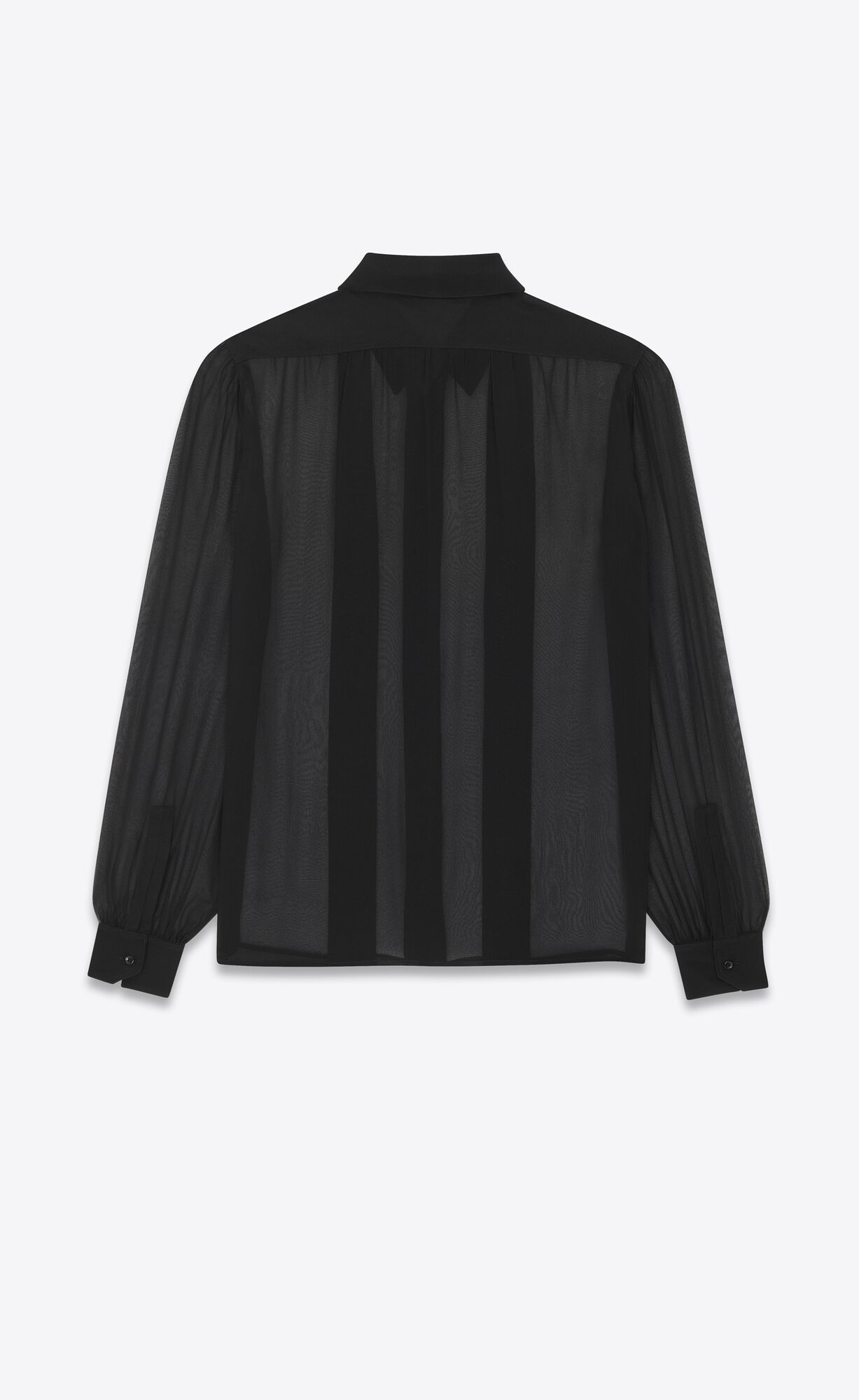 YSL Lavallière-neck Blouse In Crepe Muslin Black | JEUBL3241