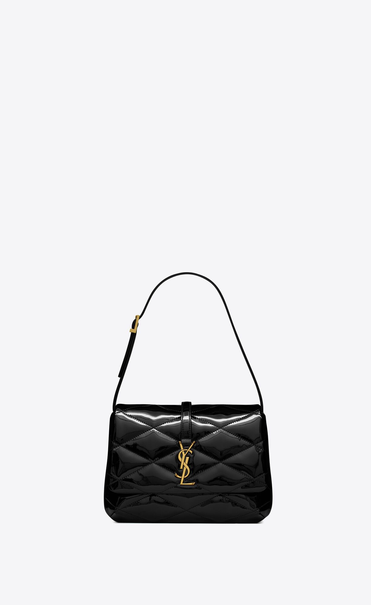 YSL Le 57 Hobo Bag In Quilted Patent Black | EHKYG0412