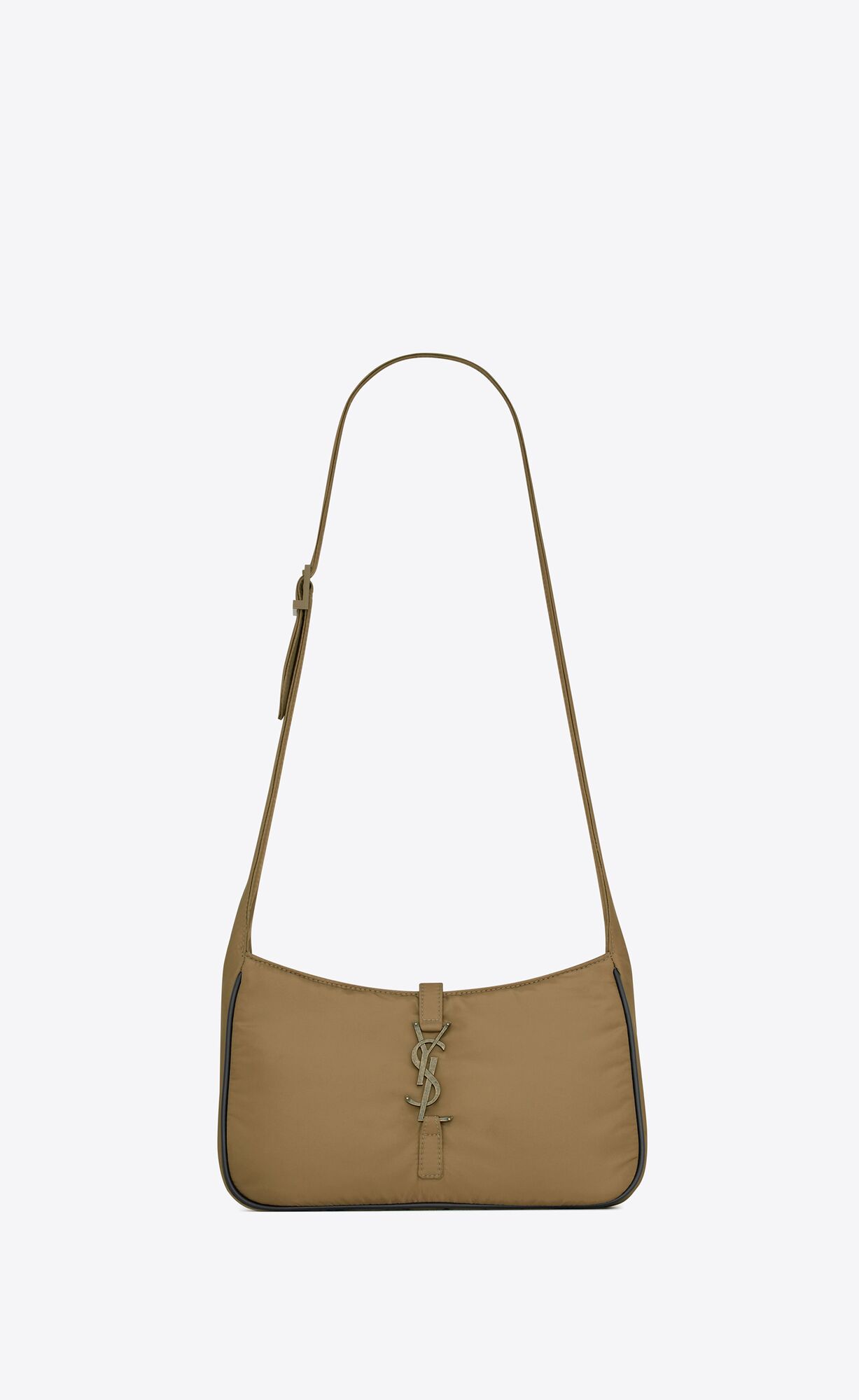 YSL Le 5 À 7 Crossbody Bag In Econyl® Regenerated Nylon Golden Brown And Black | QHSKG3406