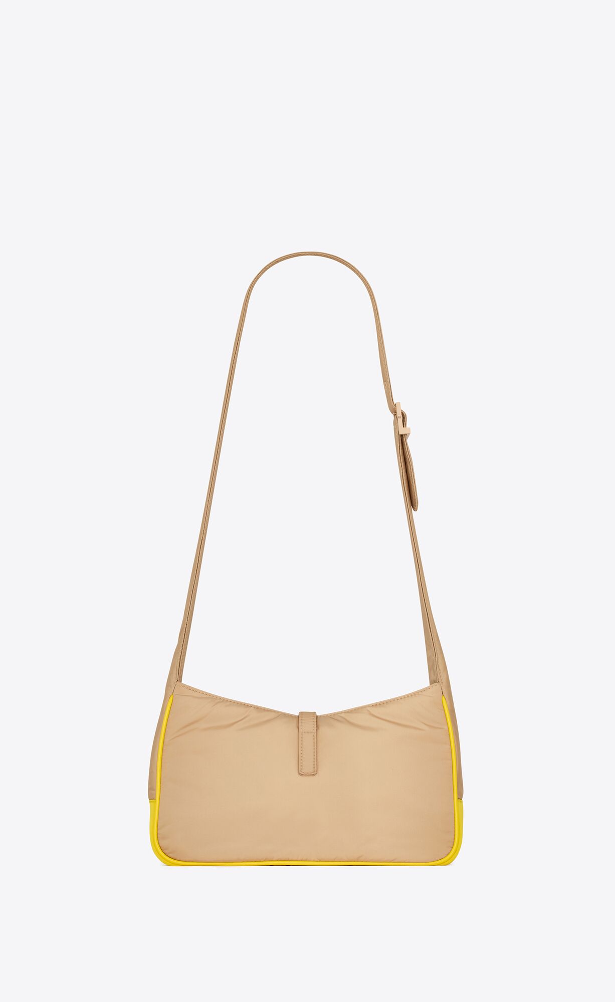 YSL Le 5 À 7 Crossbody Bag In Econyl® Regenerated Nylon Beige Vintage And Mimosa Yellow | VCGPE1695