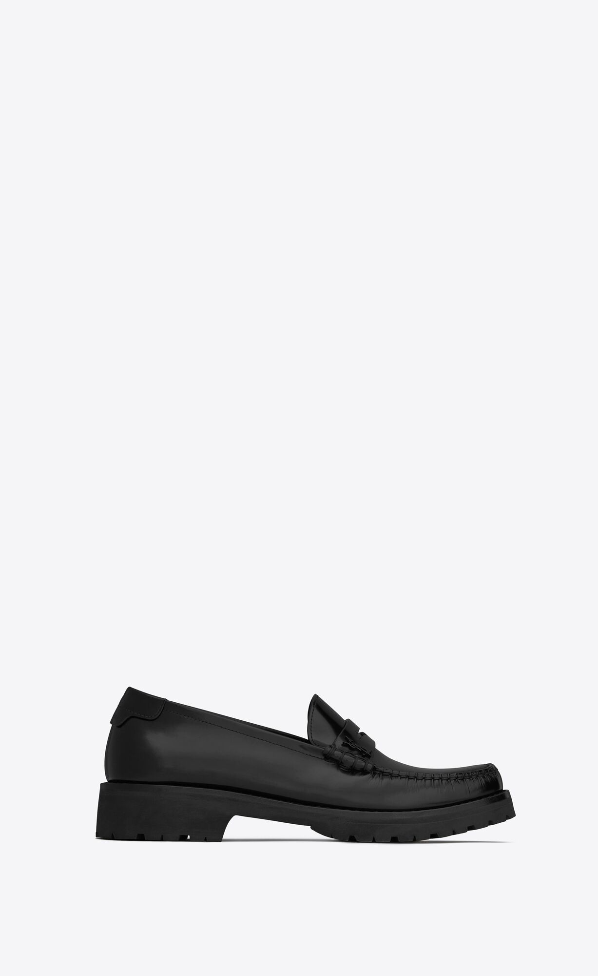 YSL Le Loafer Chunky Penny Slippers In Smooth Leather Black | YCNGK7914