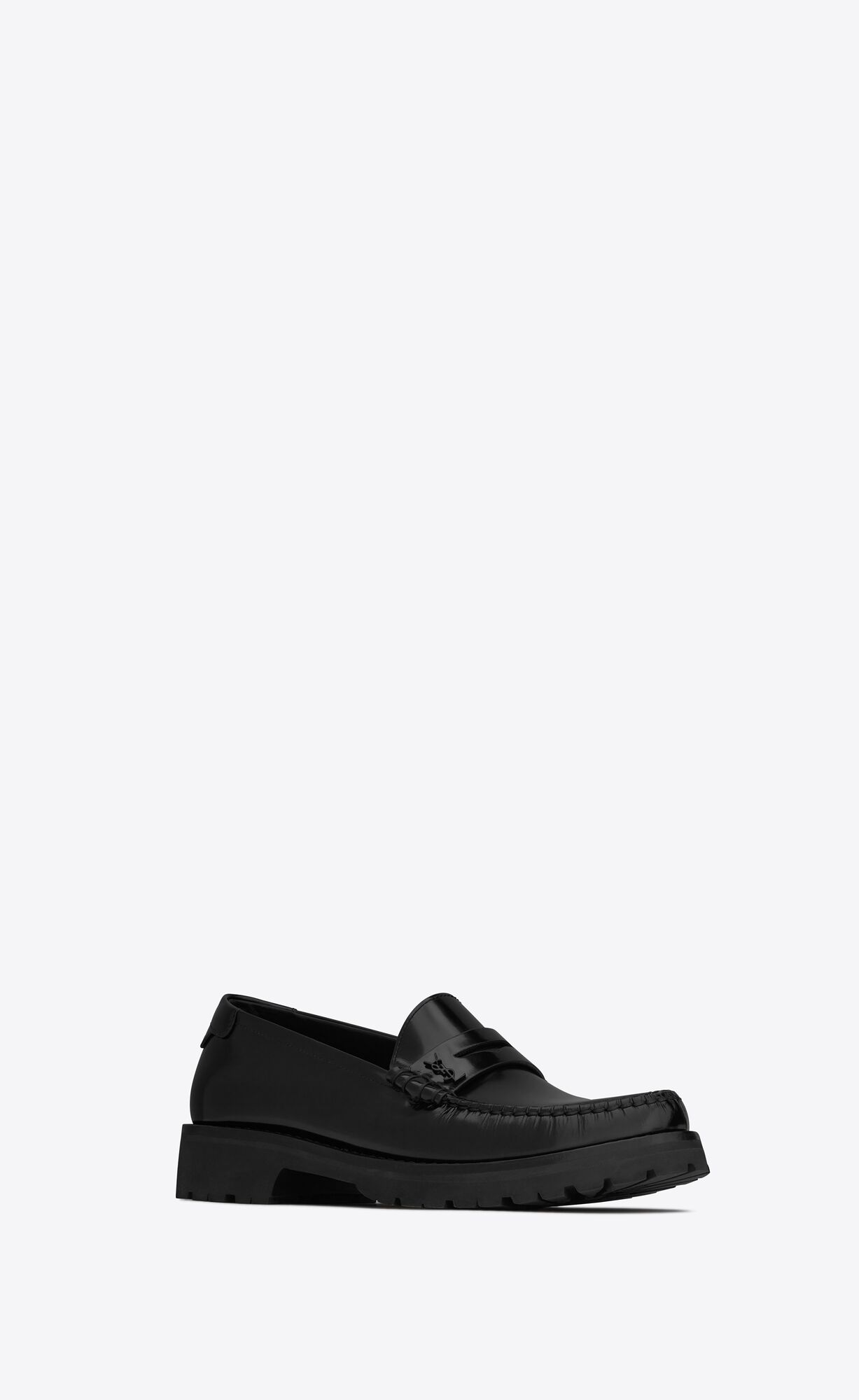 YSL Le Loafer Chunky Penny Slippers In Smooth Leather Black | YCNGK7914