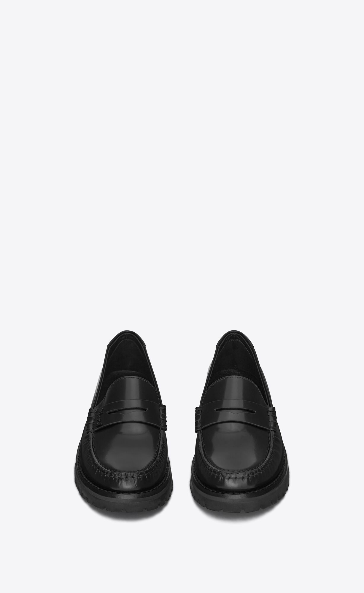 YSL Le Loafer Chunky Penny Slippers In Smooth Leather Black | YCNGK7914