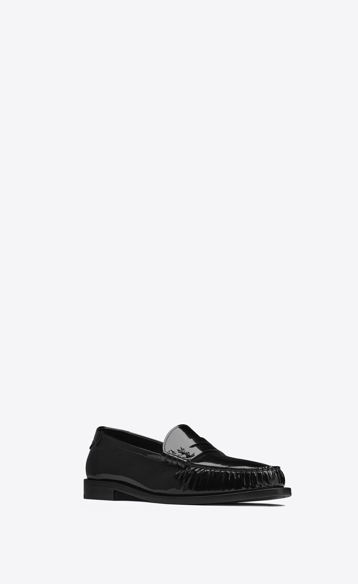 YSL Le Loafer Penny Slippers In Patent Leather Black | SGEVK5296