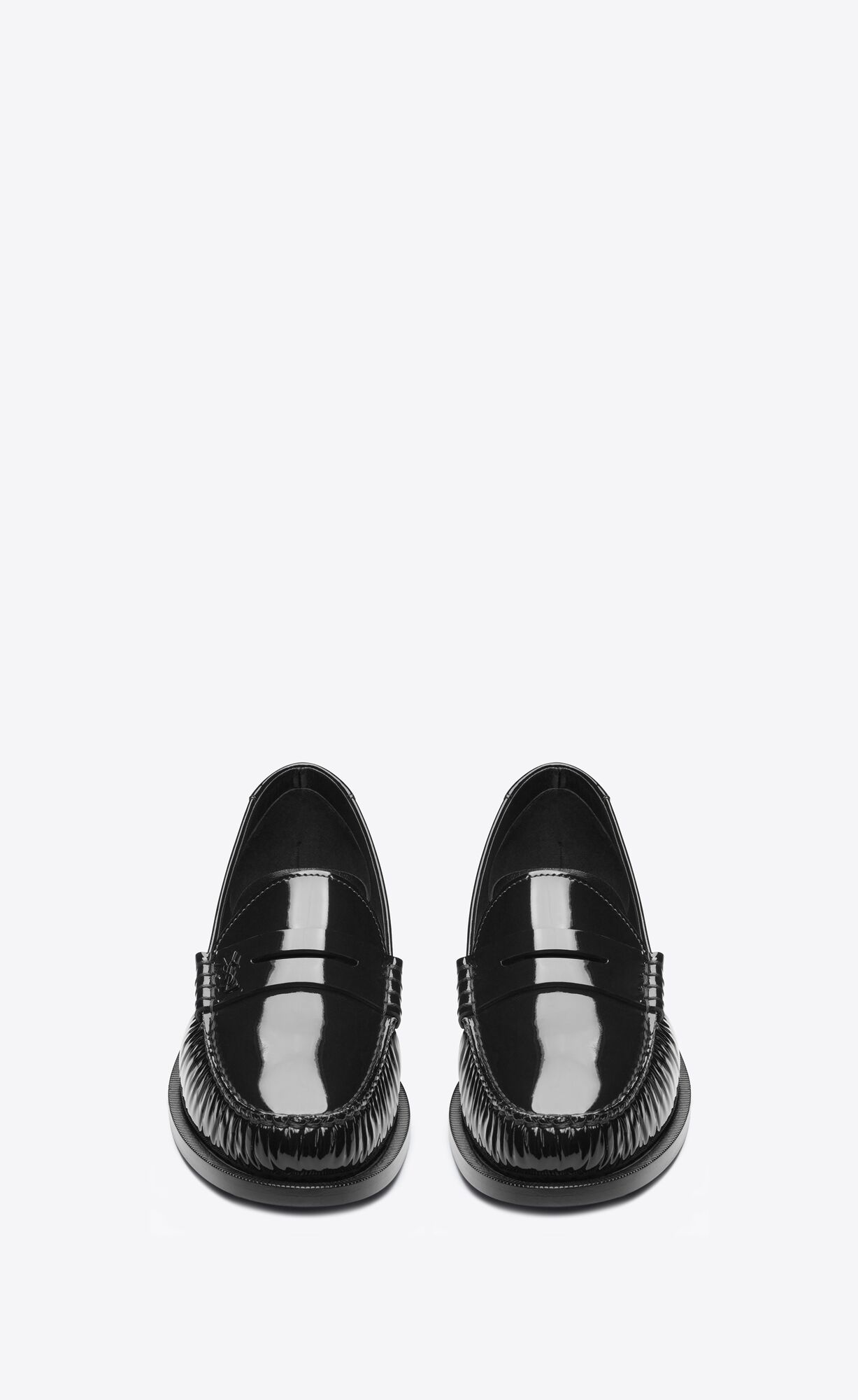 YSL Le Loafer Penny Slippers In Patent Leather Black | SGEVK5296