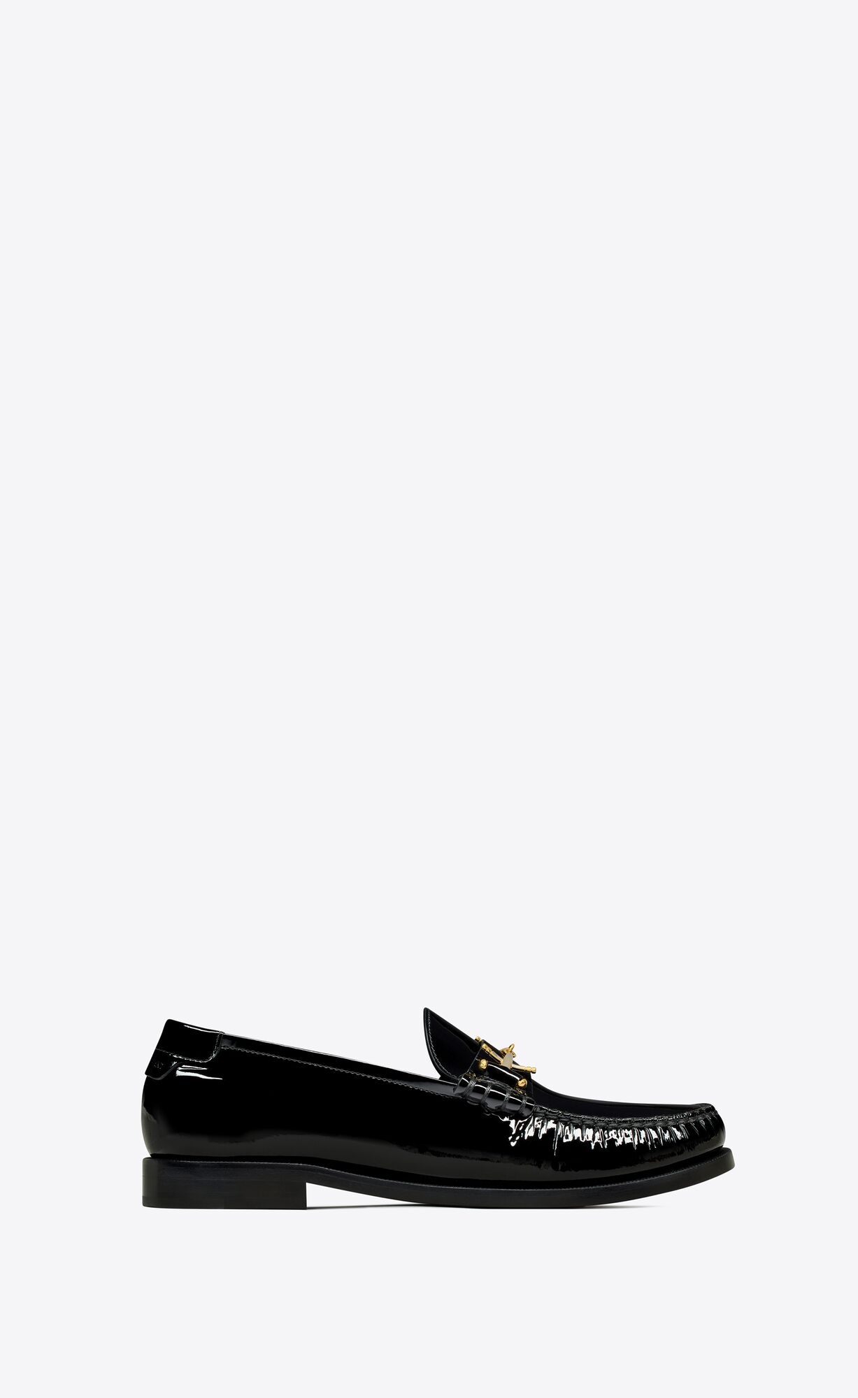 YSL Le Loafer Penny Slippers In Patent Leather Black | YENFL4861