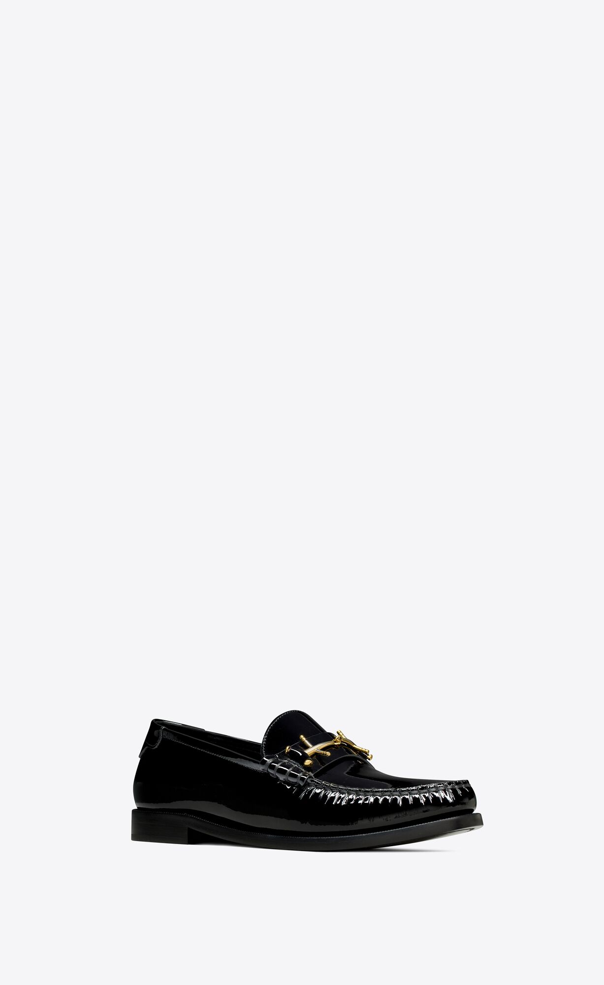 YSL Le Loafer Penny Slippers In Patent Leather Black | YENFL4861