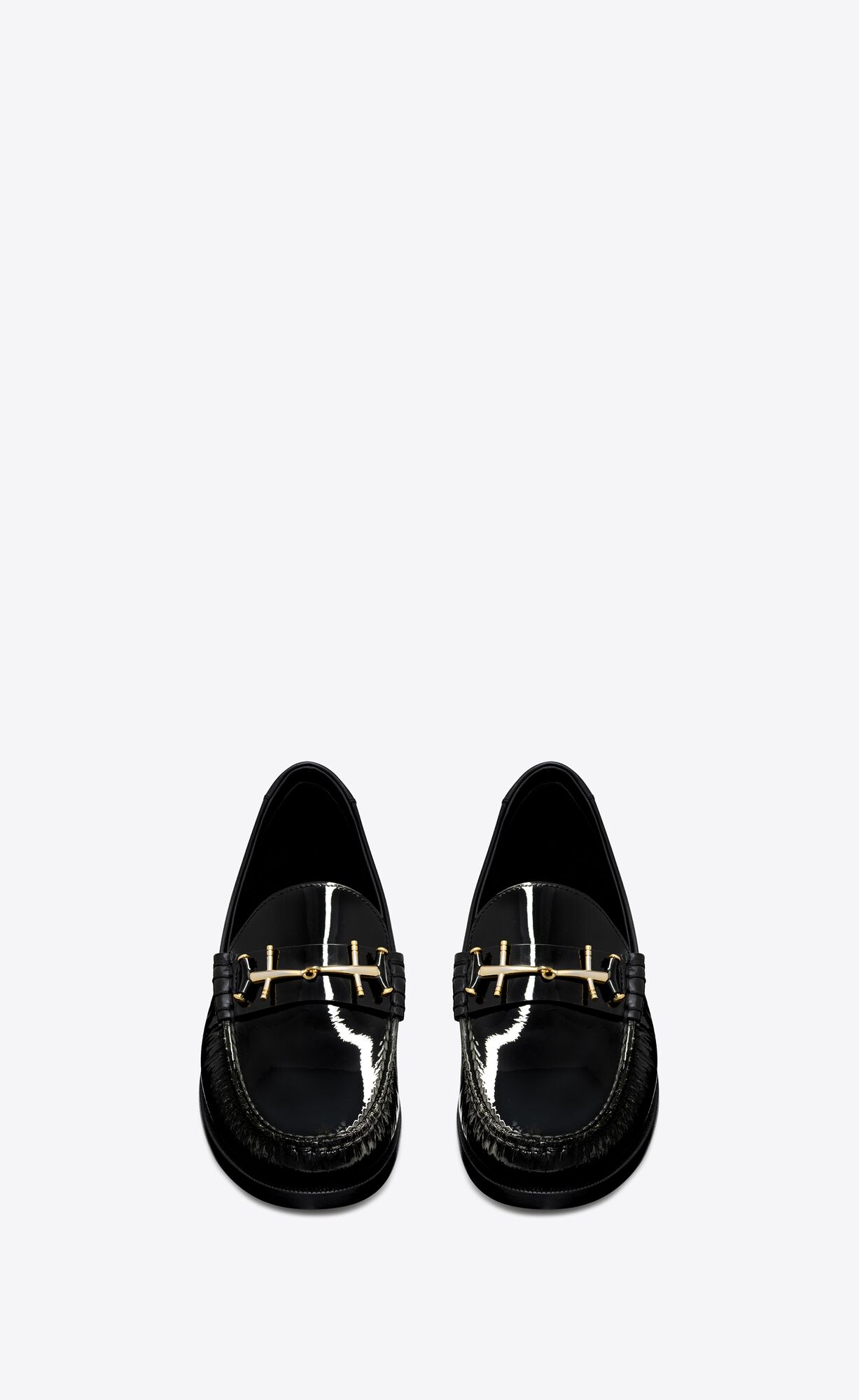 YSL Le Loafer Penny Slippers In Patent Leather Black | YENFL4861