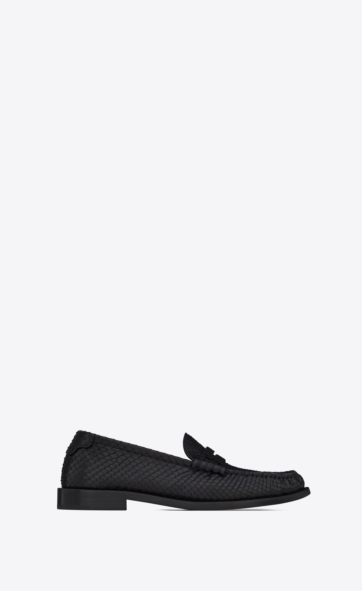 YSL Le Loafer Penny Slippers In Python Noir | TQDKU1397