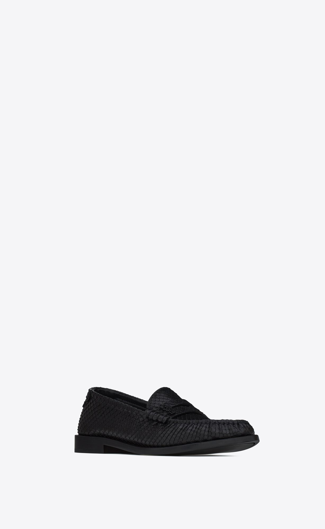 YSL Le Loafer Penny Slippers In Python Noir | TQDKU1397