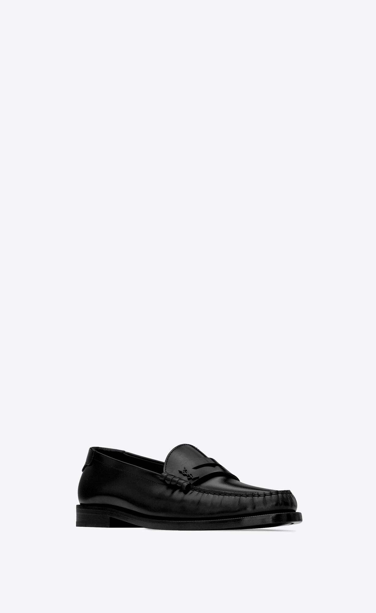 YSL Le Loafer Penny Slippers In Smooth Leather Black | DICXO8423