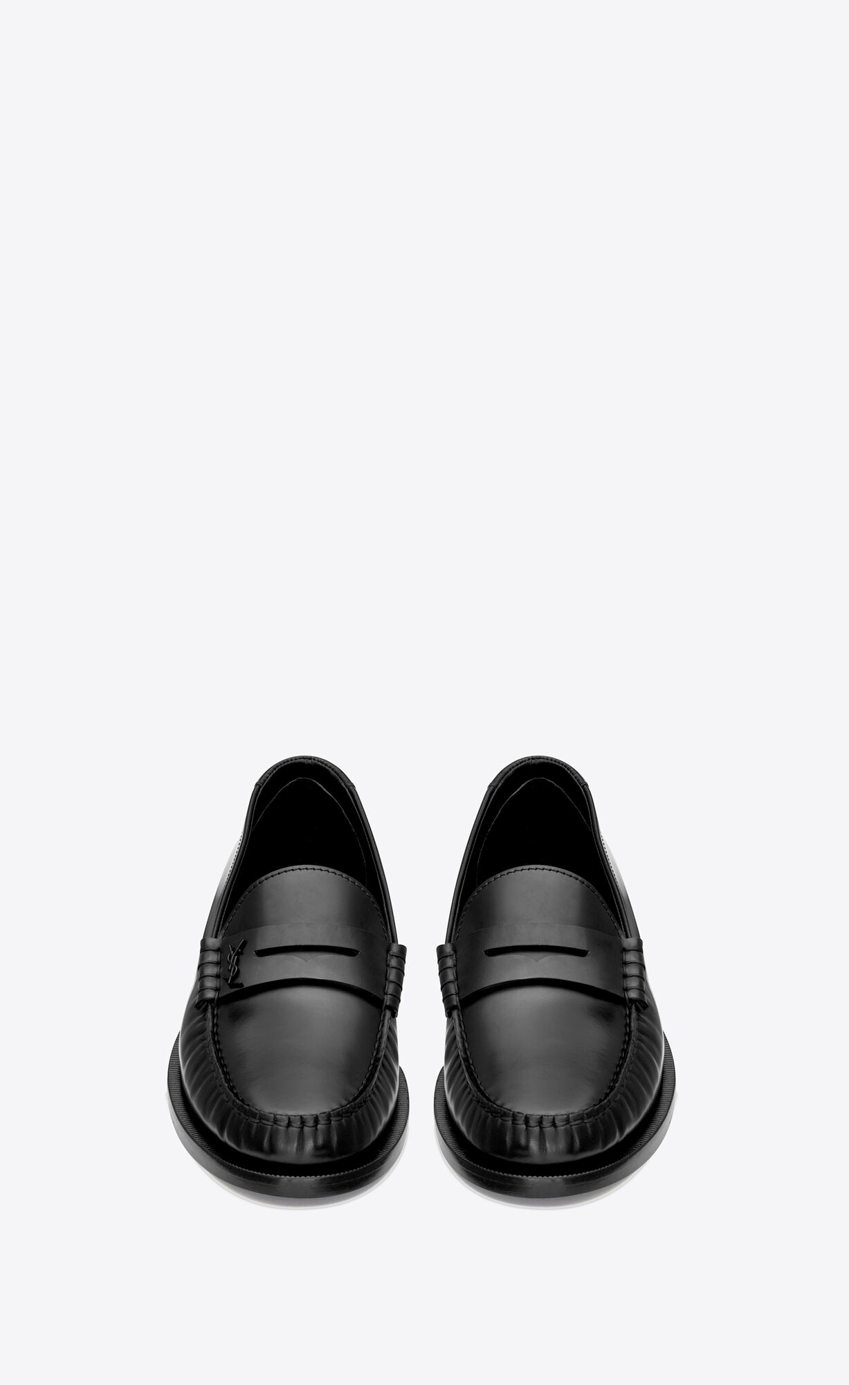 YSL Le Loafer Penny Slippers In Smooth Leather Black | DICXO8423