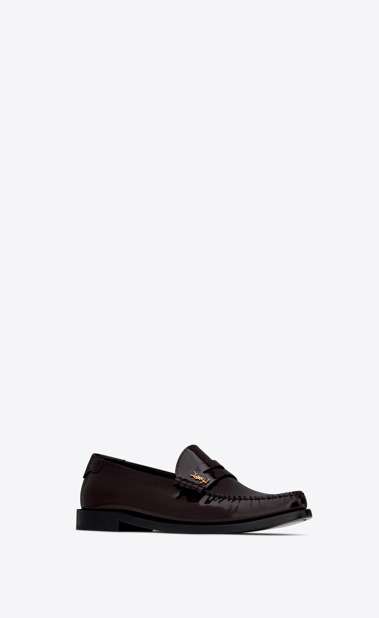 YSL Le Loafer Penny Slippers In Smooth Leather Dark Bordeaux | HIGFP3678