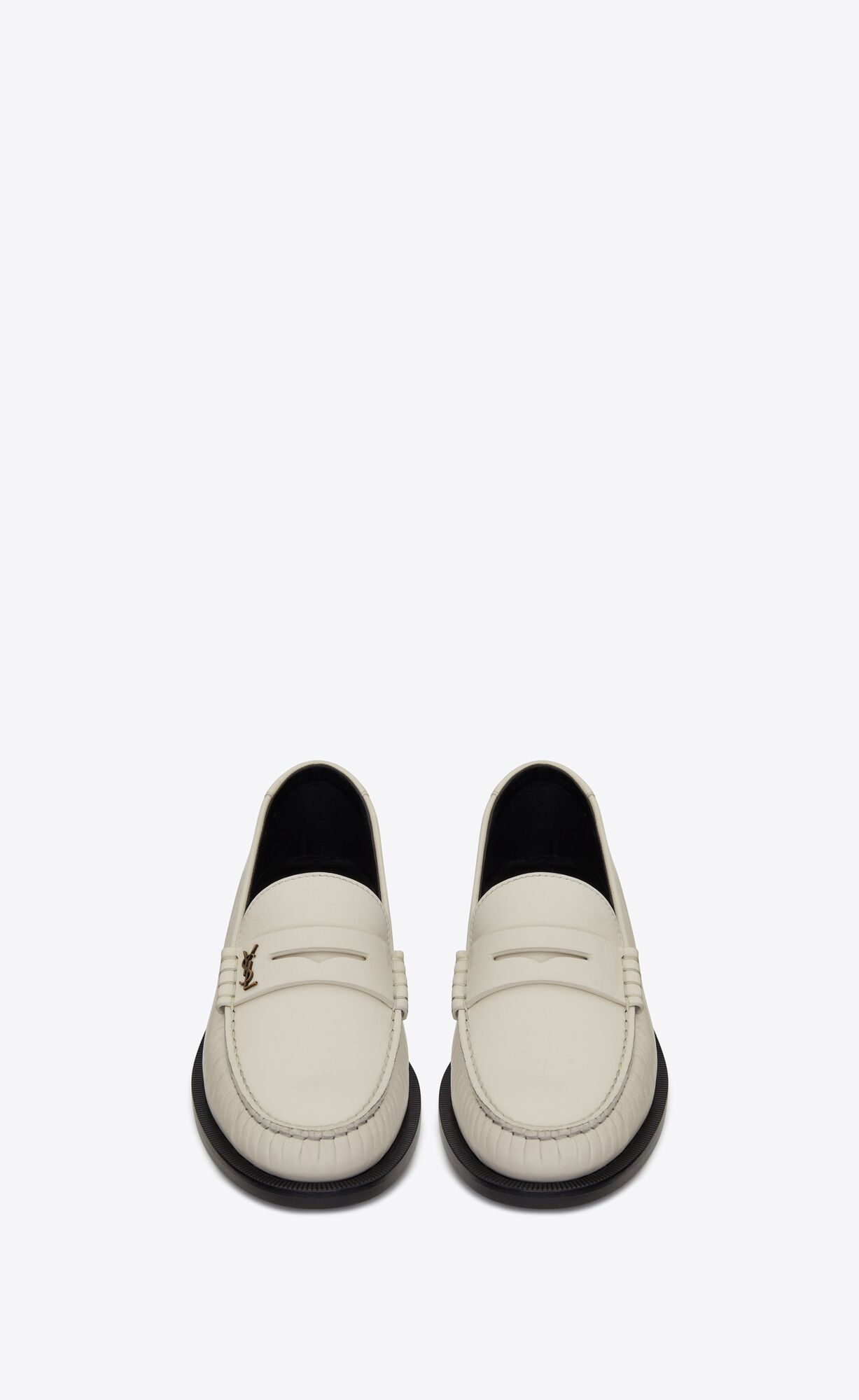 YSL Le Loafer Penny Slippers In Smooth Leather Pearl | QNEYK5390