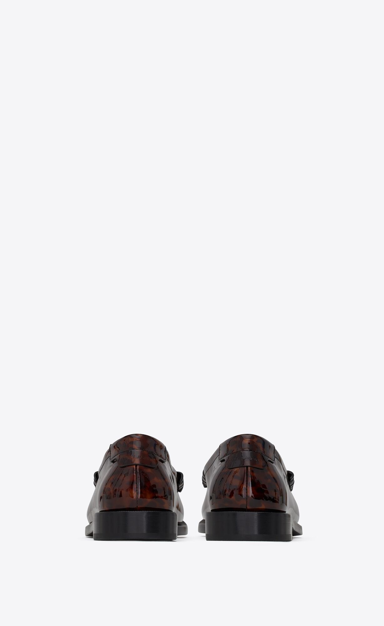 YSL Le Loafer Penny Slippers In Tortoiseshell Patent Leather Naturel | XKPGJ2978