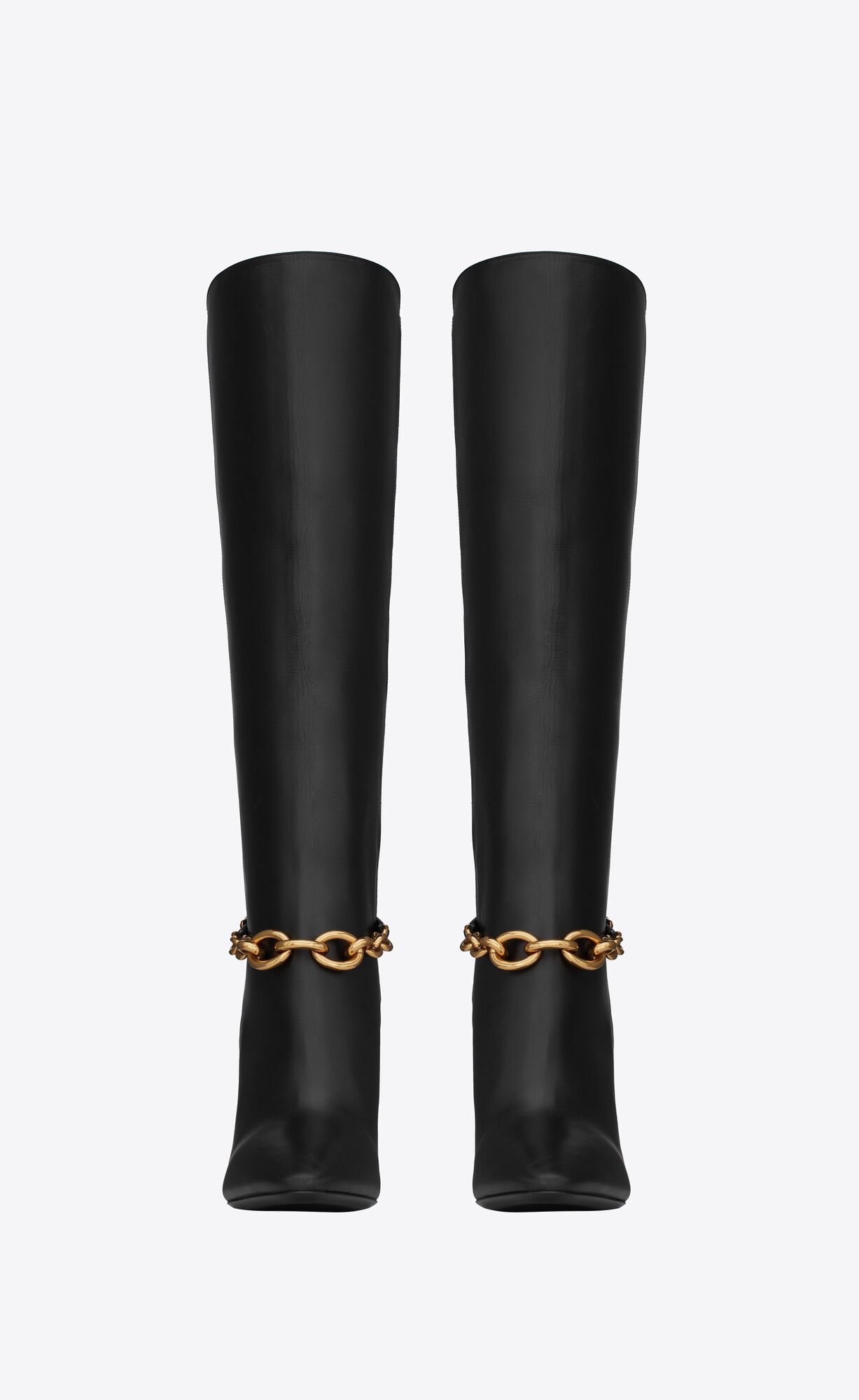 YSL Le Maillon Boots In Smooth Leather Black | AONYE8739