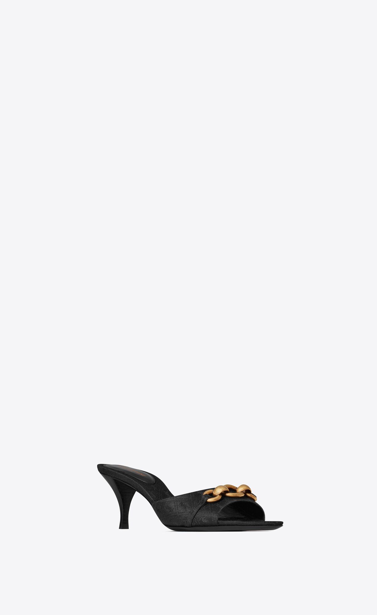 YSL Le Maillon Mules In Cassandre Jacquard Black | OMZES2968