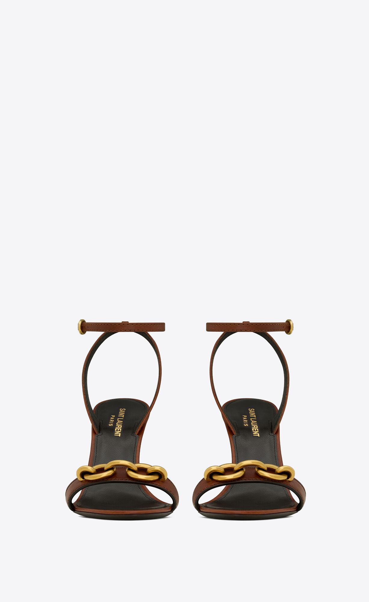 YSL Le Maillon Sandals In Smooth Leather Caramel | EIWAU4653