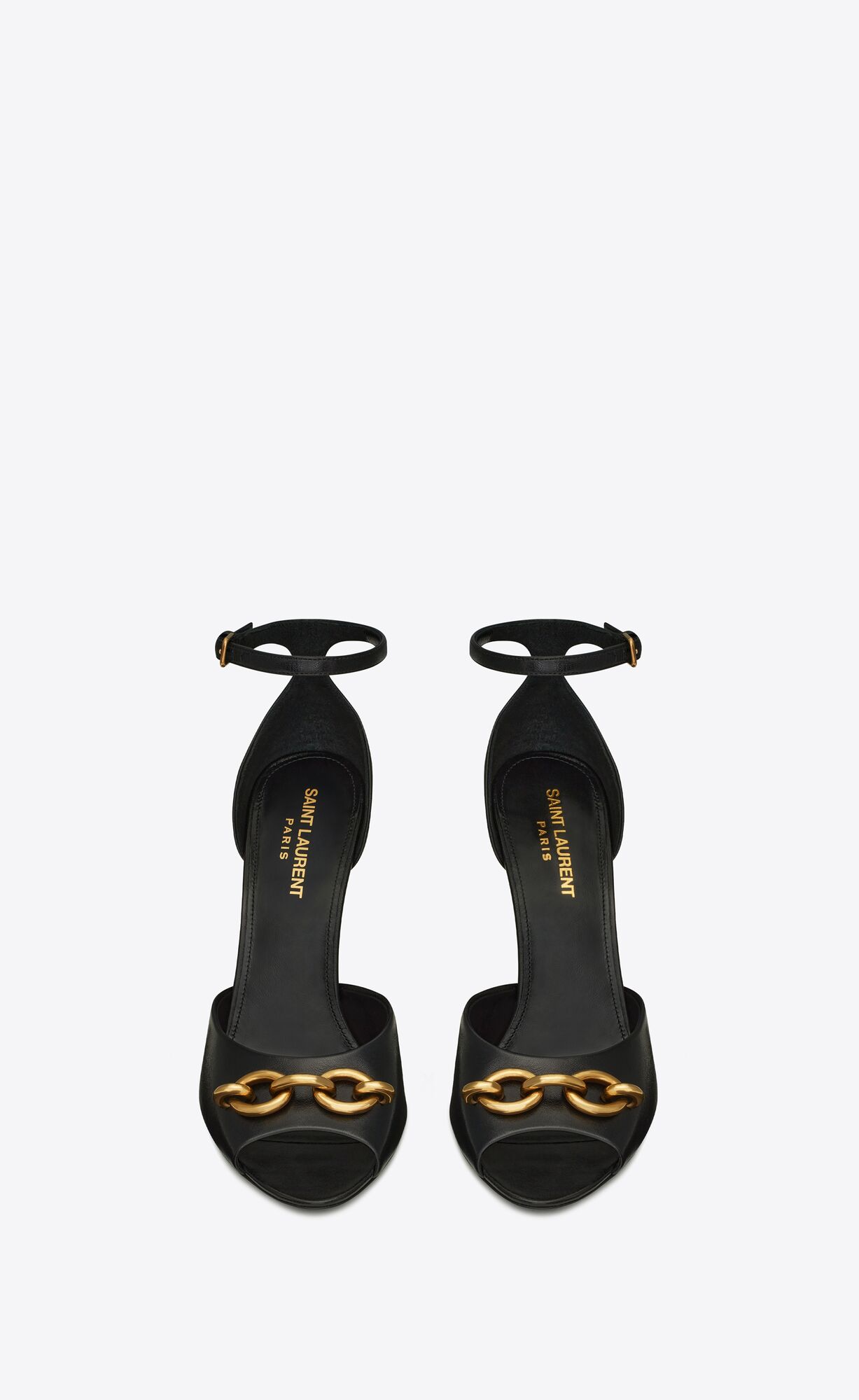 YSL Le Maillon Sandals In Smooth Leather Noir | JICER2613