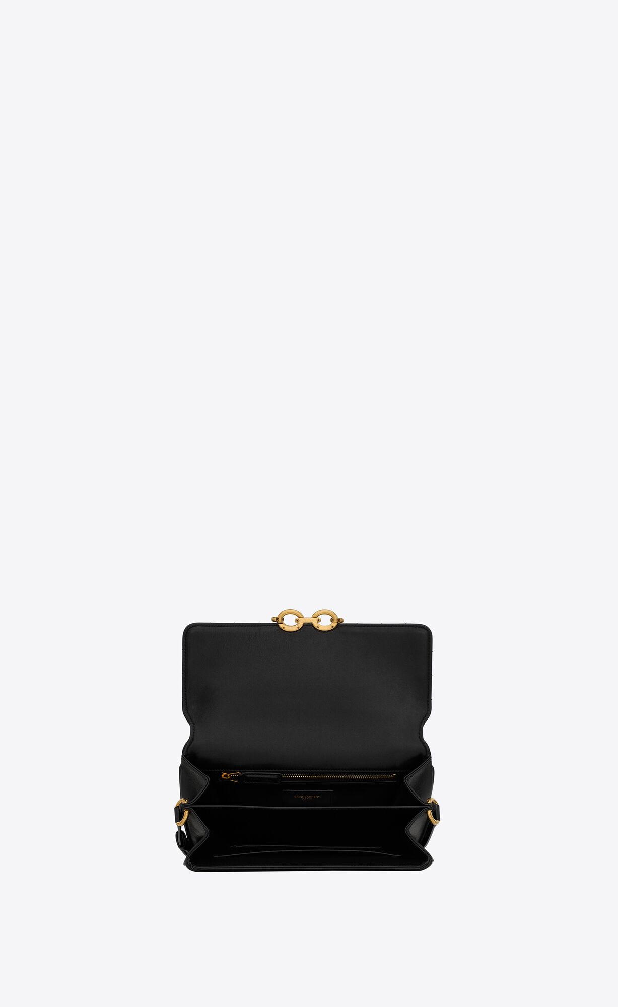 YSL Le Maillon Satchel In Quilted Lambskin Black | ATSCB2140