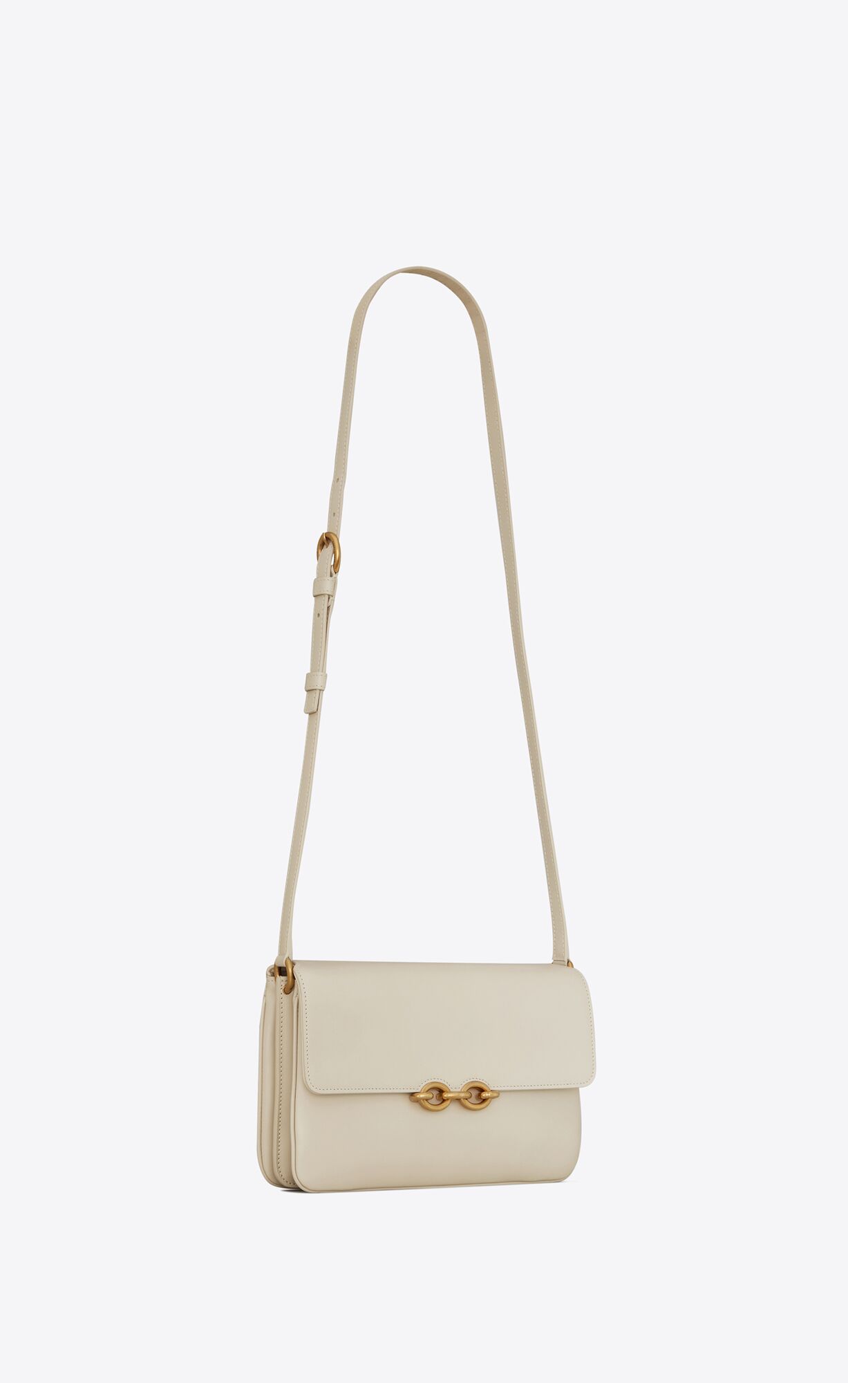 YSL Le Maillon Satchel In Smooth Leather Blanc Vintage | GHCVW2857