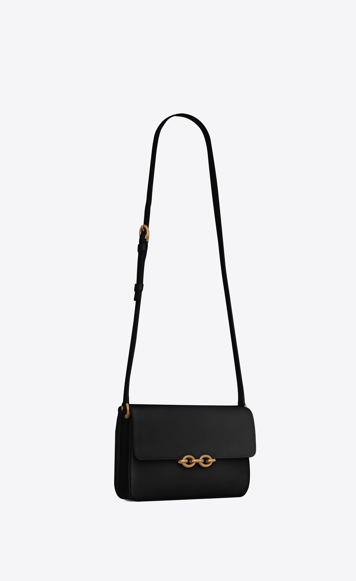 YSL Le Maillon Satchel In Smooth Leather Black | NFZYO9432