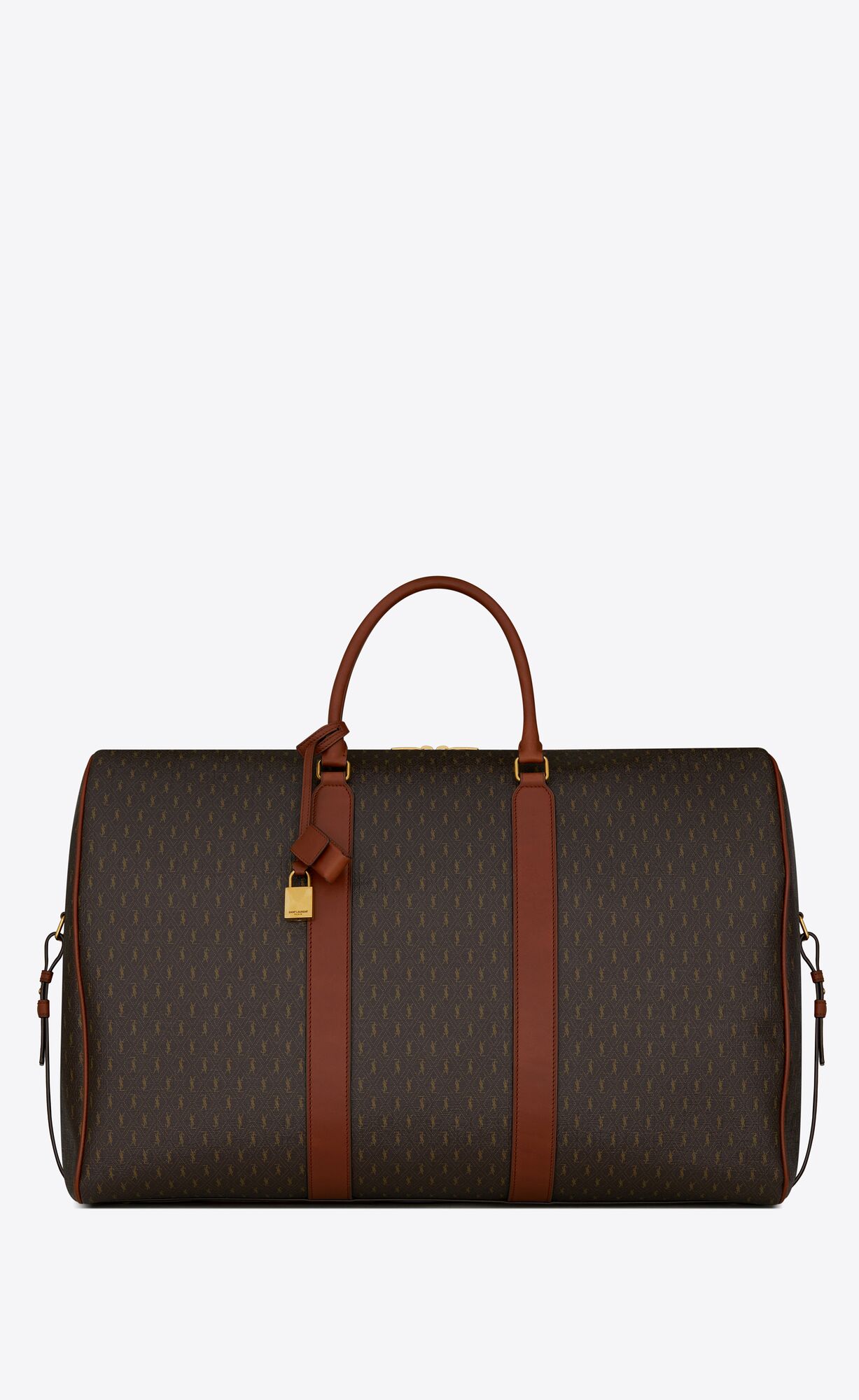 YSL Le Monogramme 72h Duffle In Cassandre Canvas And Smooth Leather Chestnut | ZPUMD4619