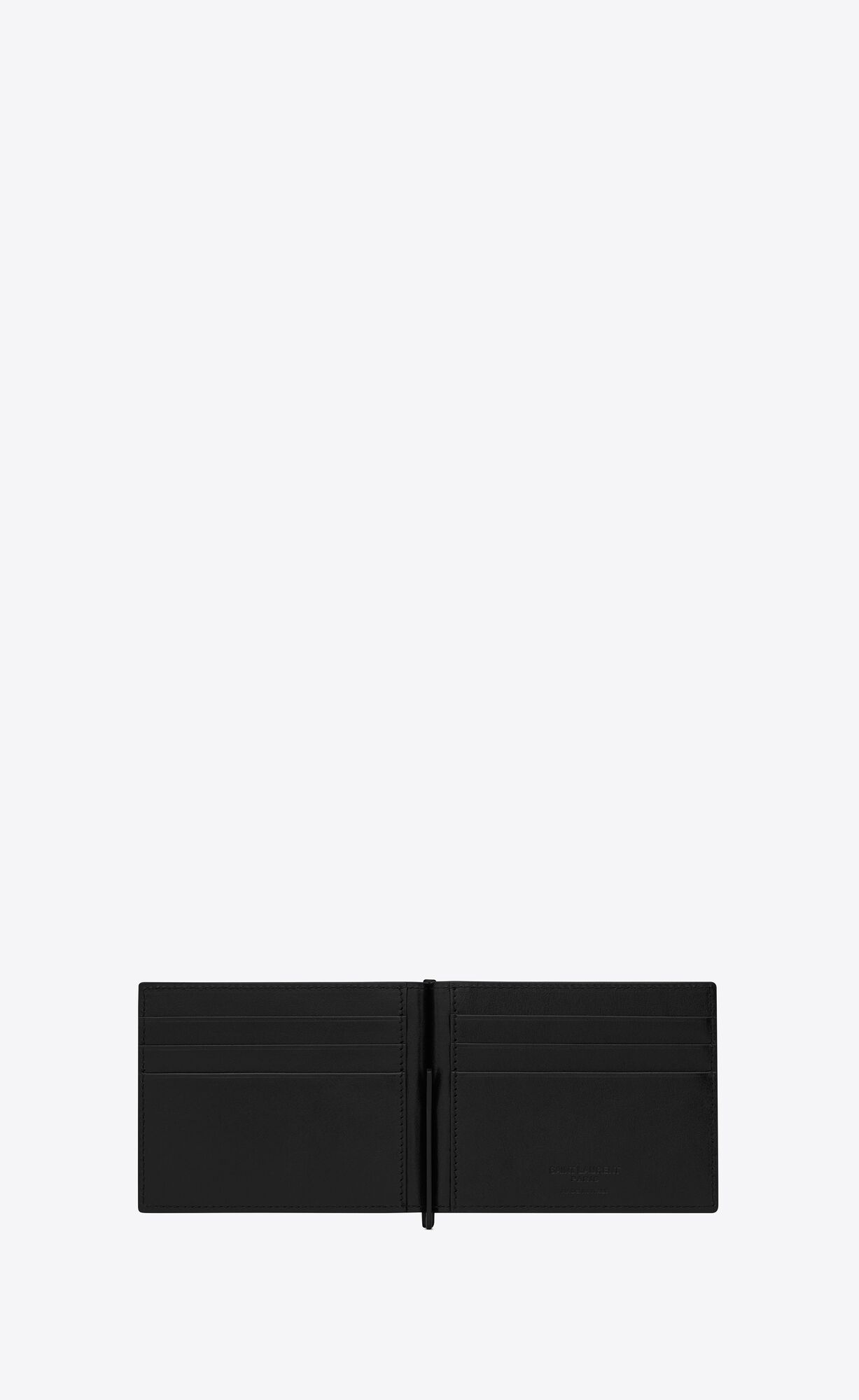 YSL Le Monogramme Bill Clip Wallet In Embossed Smooth Leather Black | VAIZM6529