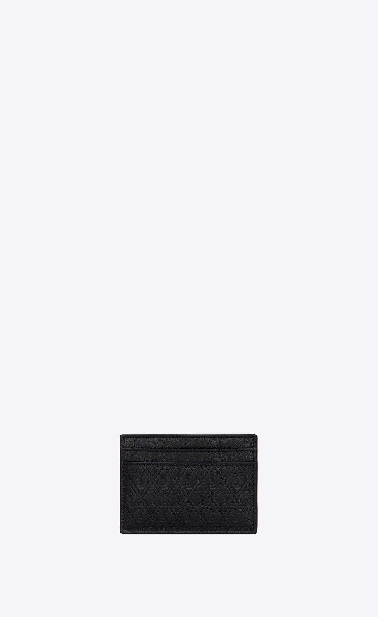 YSL Le Monogramme Card Holder In Embossed Smooth Leather Black | HZQGL6138