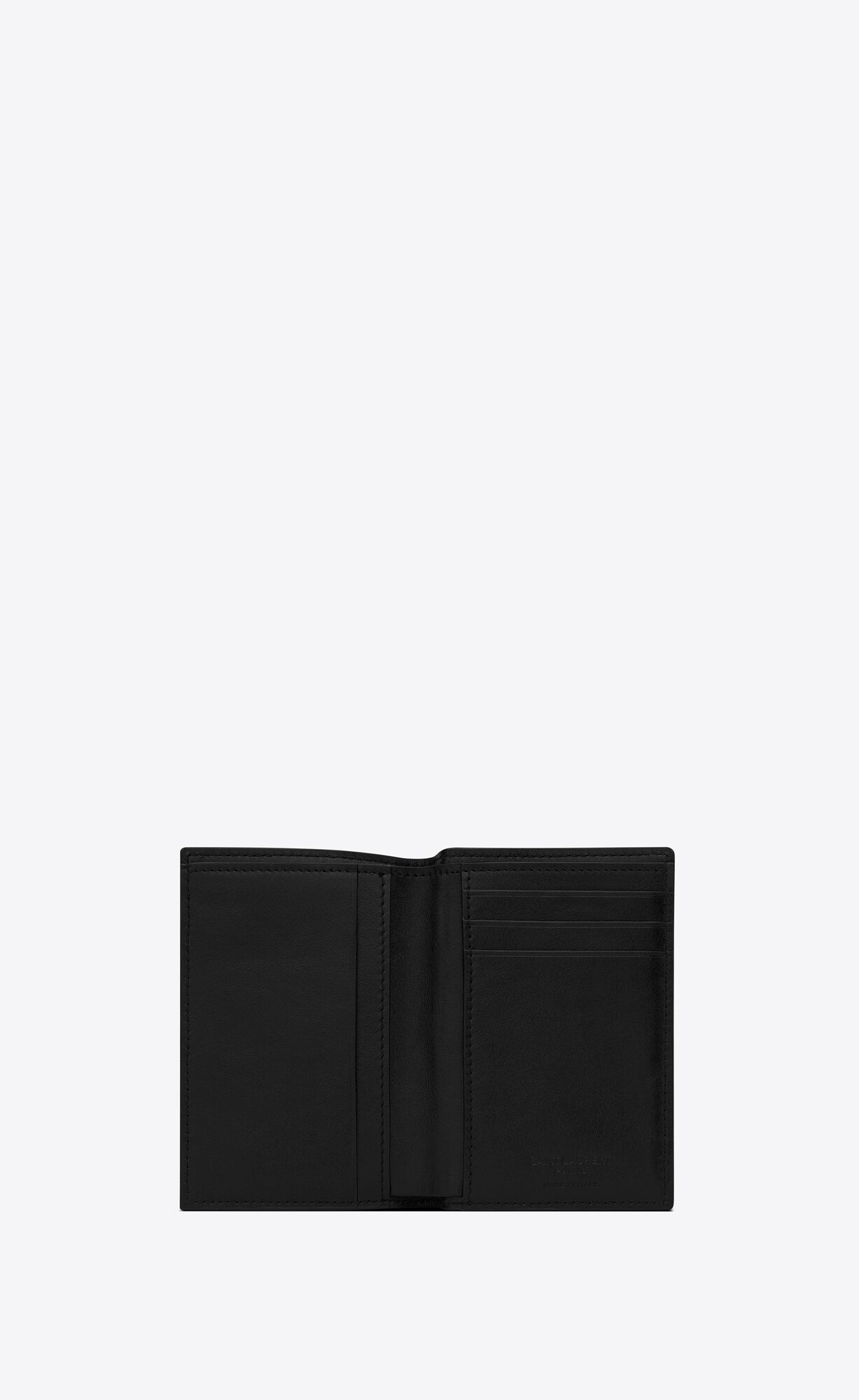 YSL Le Monogramme Credit Card Wallet In Embossed Smooth Leather Black | ZTEJW8594