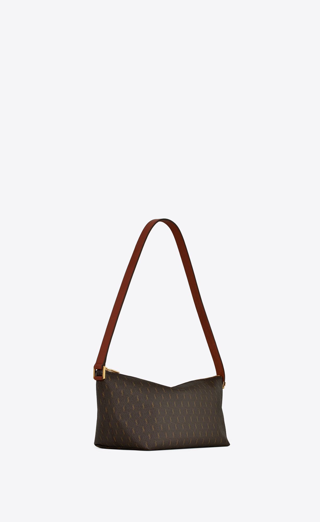 YSL Le Monogramme Crossbody Bag In Cassandre Canvas And Smooth Leather Chestnut | YNEWG8569