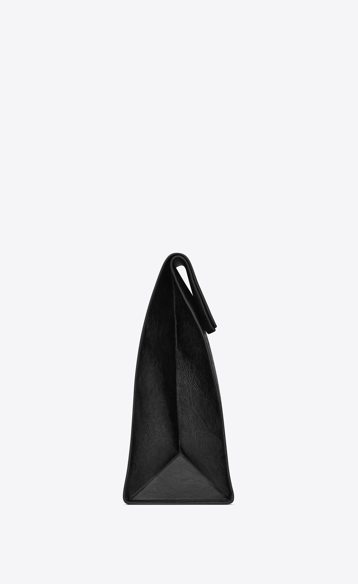 YSL Le Monogramme Deli Paper Bag In Embossed Leather Black | NYAQB8975