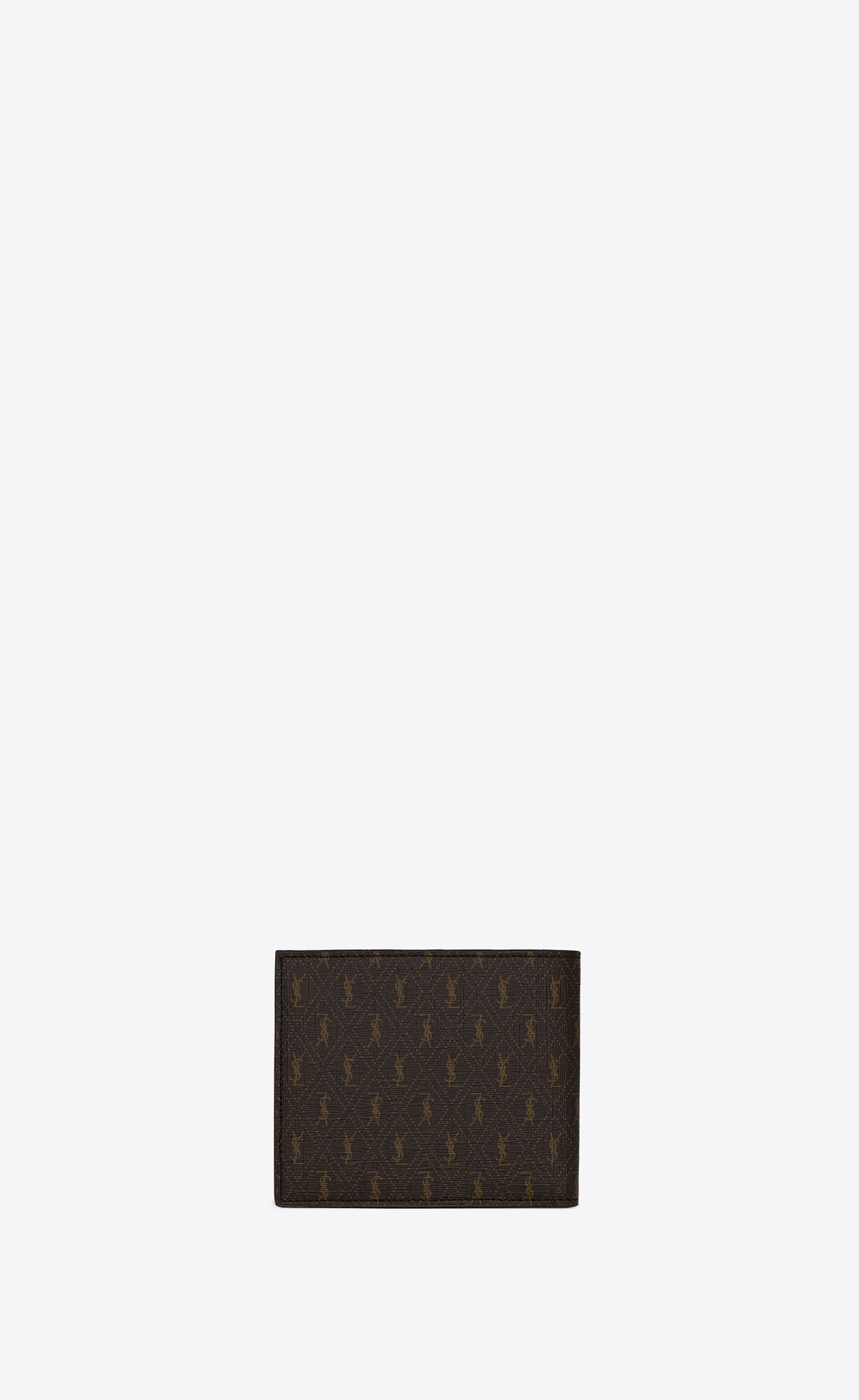 YSL Le Monogramme East/West Wallet In Cassandre Canvas And Smooth Leather Chestnut | EBFAW7452