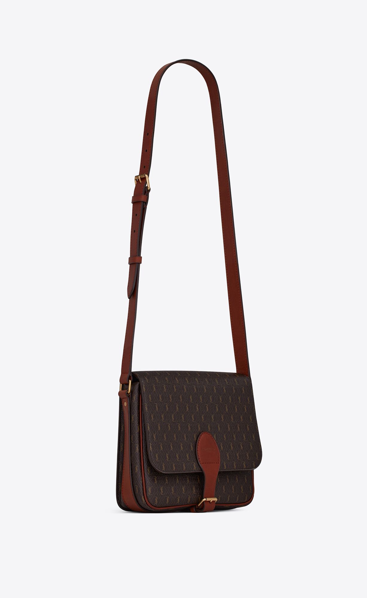 YSL Le Monogramme Medium Satchel In Cassandre Canvas And Smooth Leather Chestnut | USWMG2498