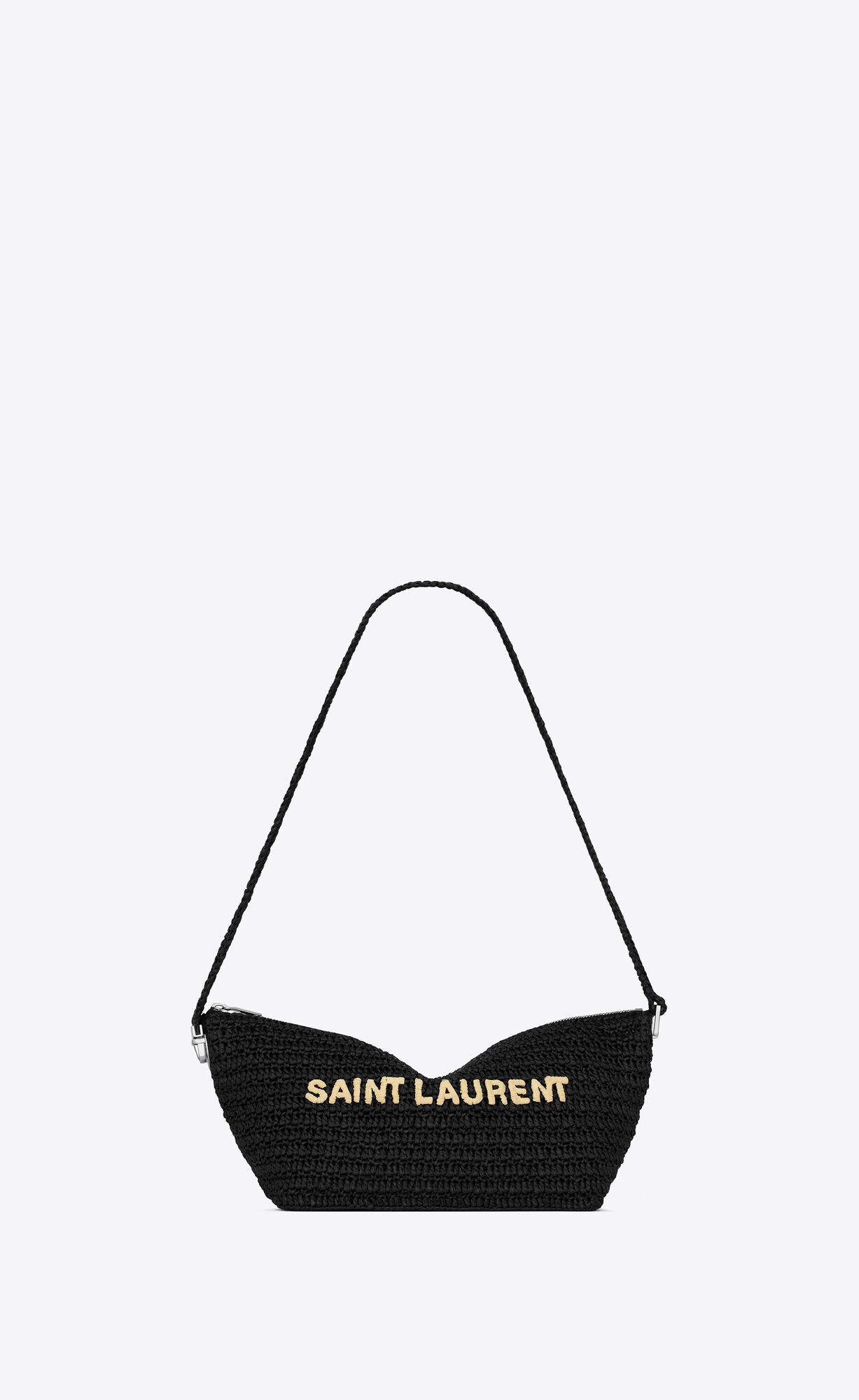 YSL Le Rafia Crossbody Bag Black And Beige Naturel | HADEZ8962