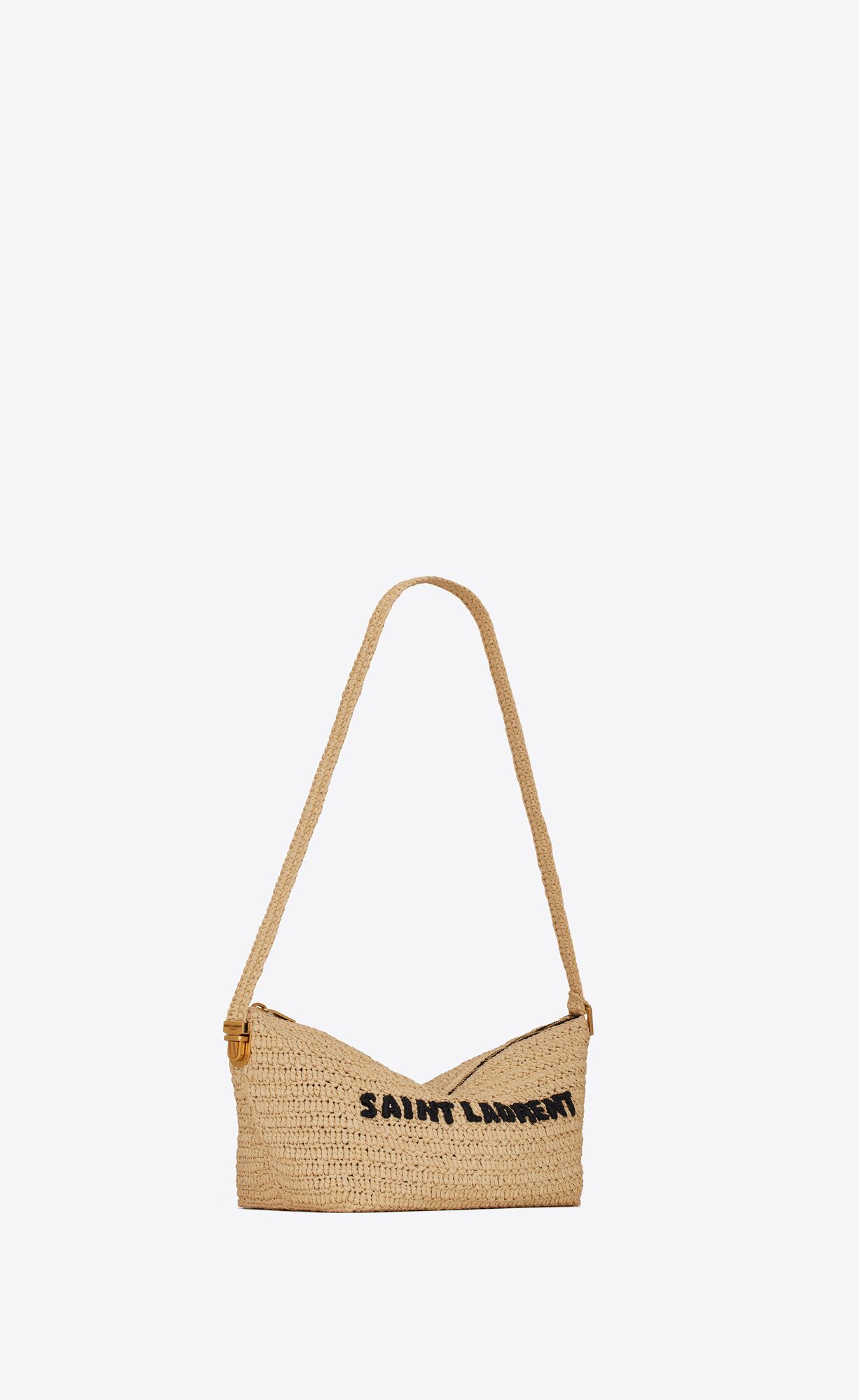 YSL Le Rafia Crossbody Bag Naturel | VOCUE6578