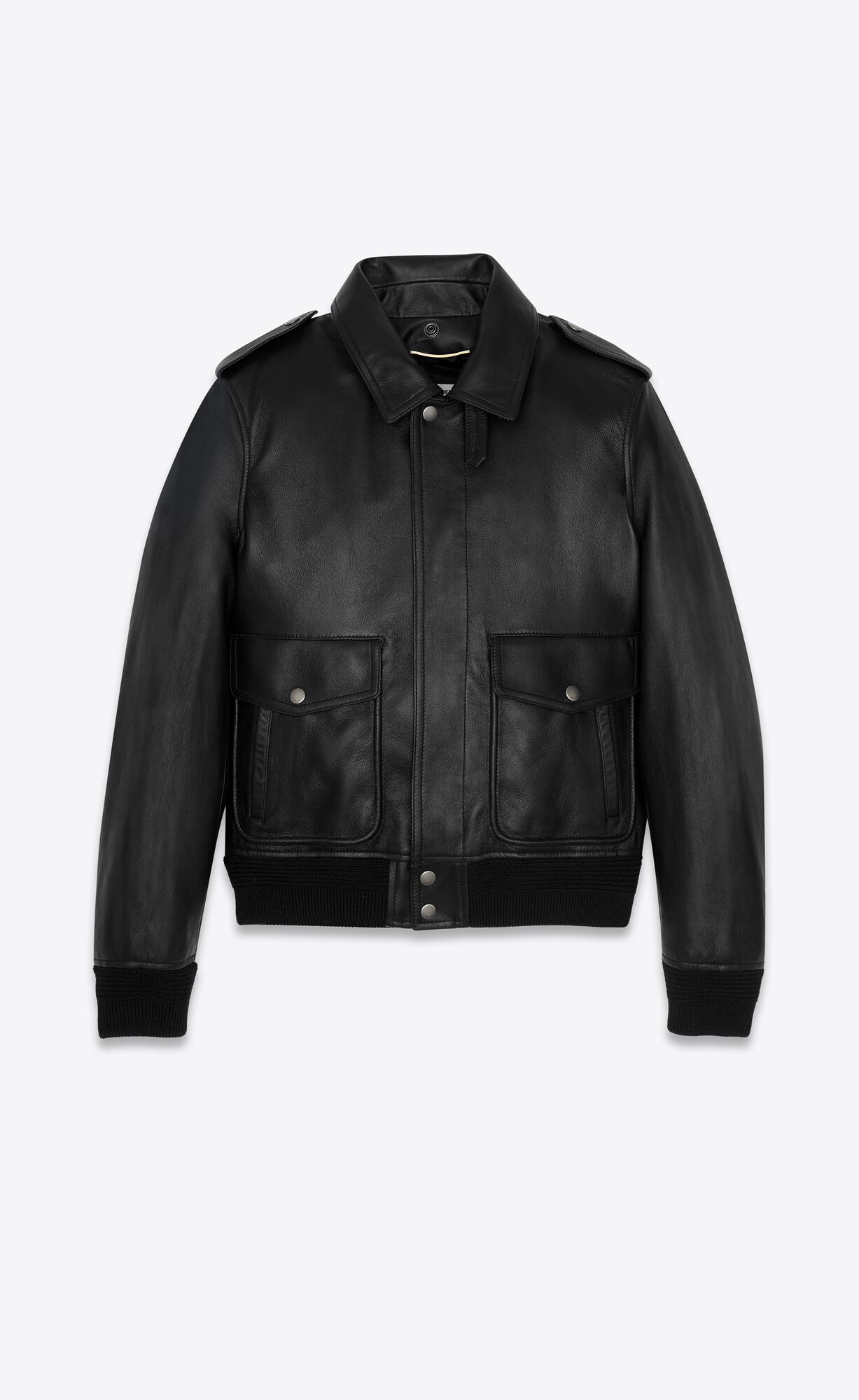 YSL Leather And Shearling Bomber Black | IRAMZ2173