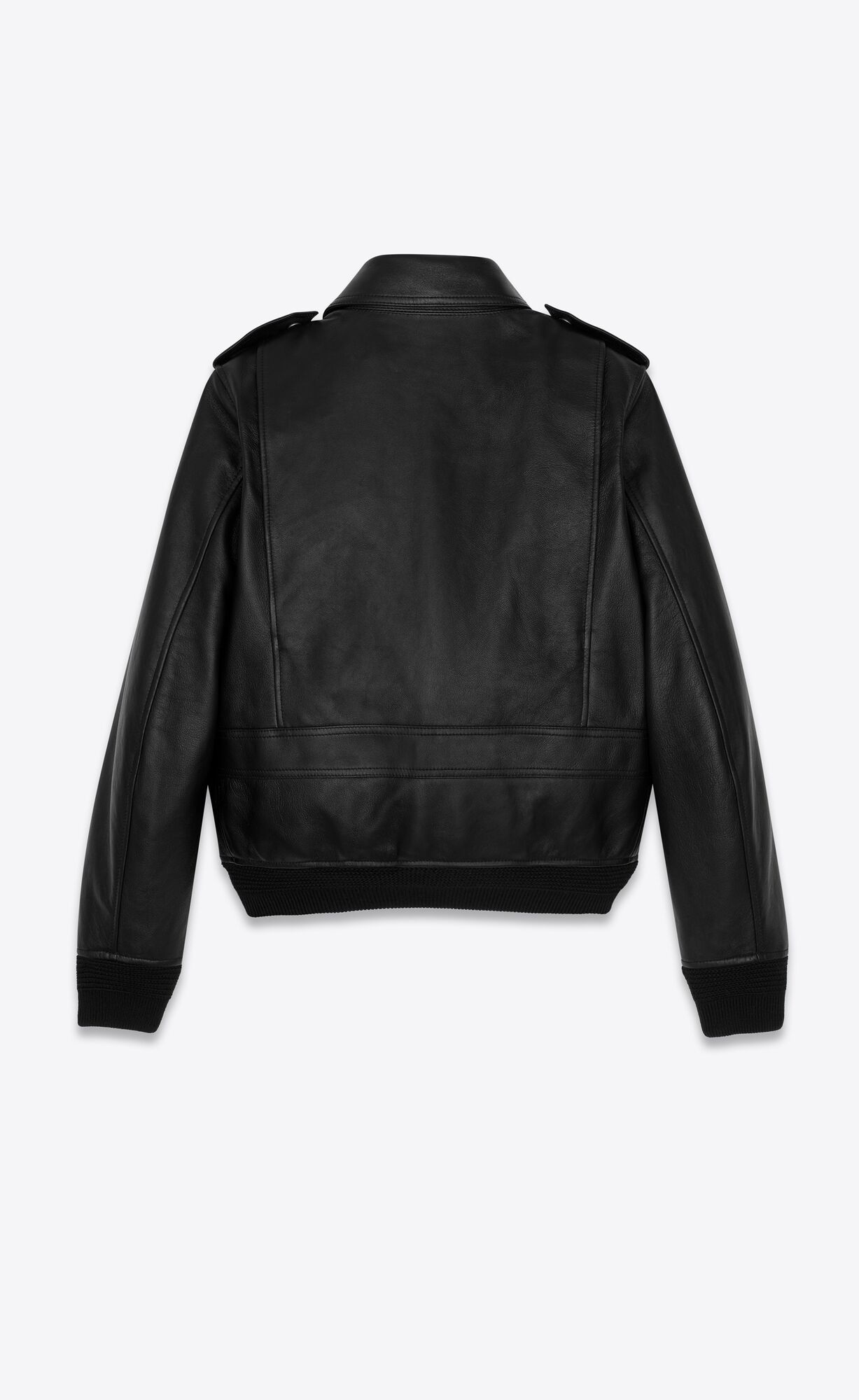 YSL Leather And Shearling Bomber Black | IRAMZ2173