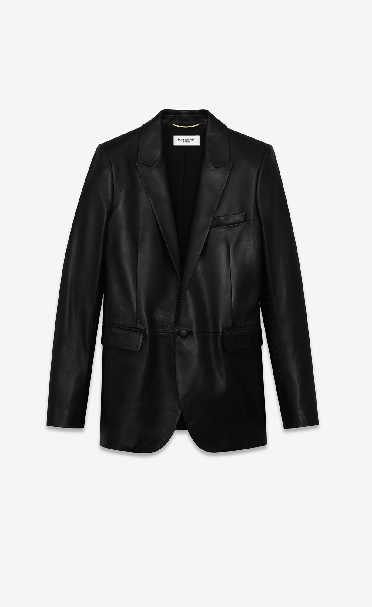 YSL Leather Suit Jacket Black | ULMOQ4019